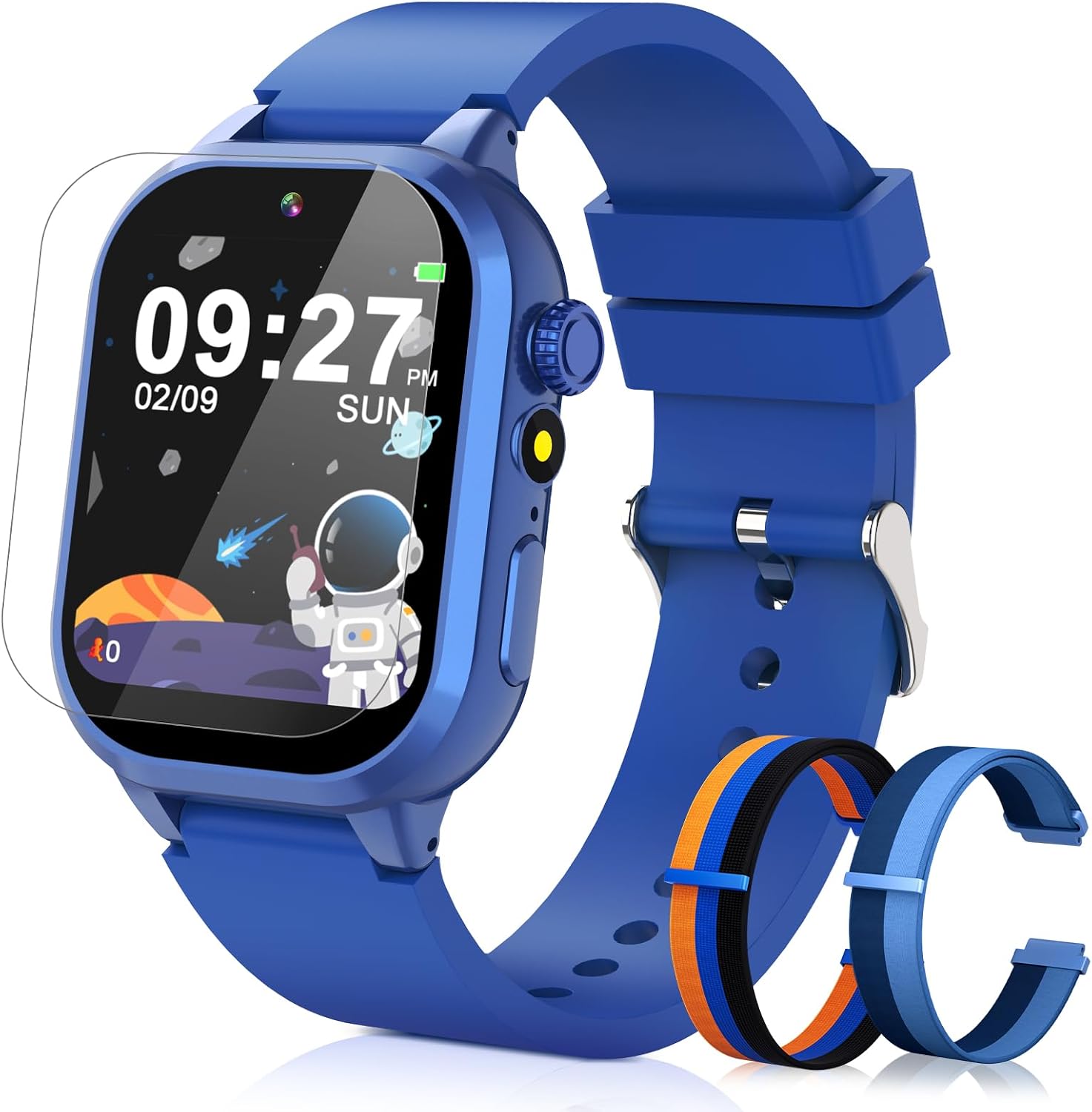 Smart Watch for Kids with 40 Games Video Camera Music Pedometer | Flashlight Alarms 12/24 hr HD Touch Screen Kids Watch 2 Extra Bands Birthday Gift for Boys Girls Ages 4-12 Years Old(Blue)