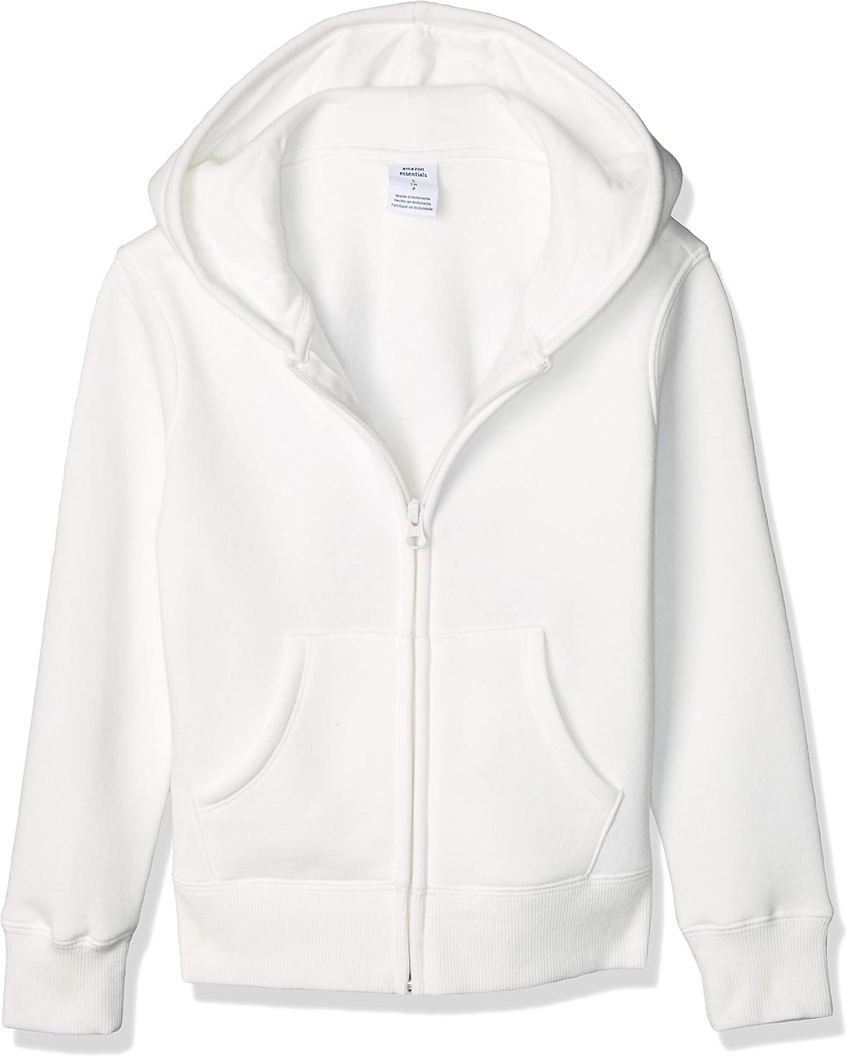 Amazon Essentials Girls and Toddlers’ Fleece Zip-Up Hooded Sweatshirt with Lined Hood and Rib Knit Detail
