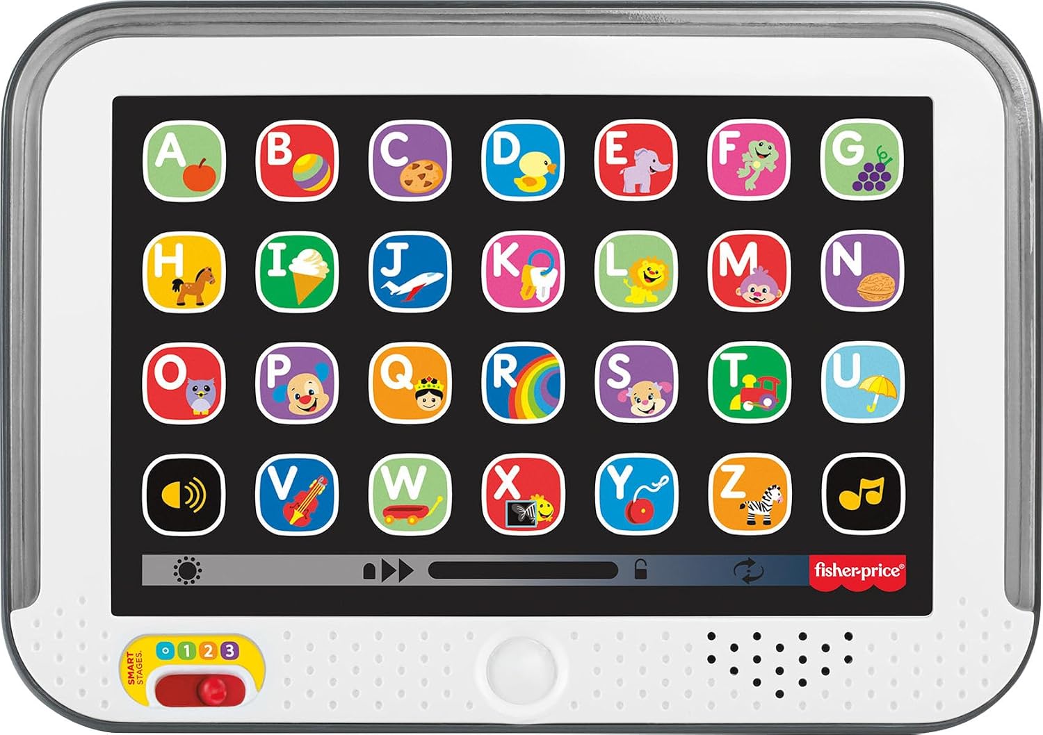 Fisher-Price Toddler Learning Toy Laugh & Learn Smart Stages Tablet Pretend Computer with Music & Lights for Kids Ages 1+ Years