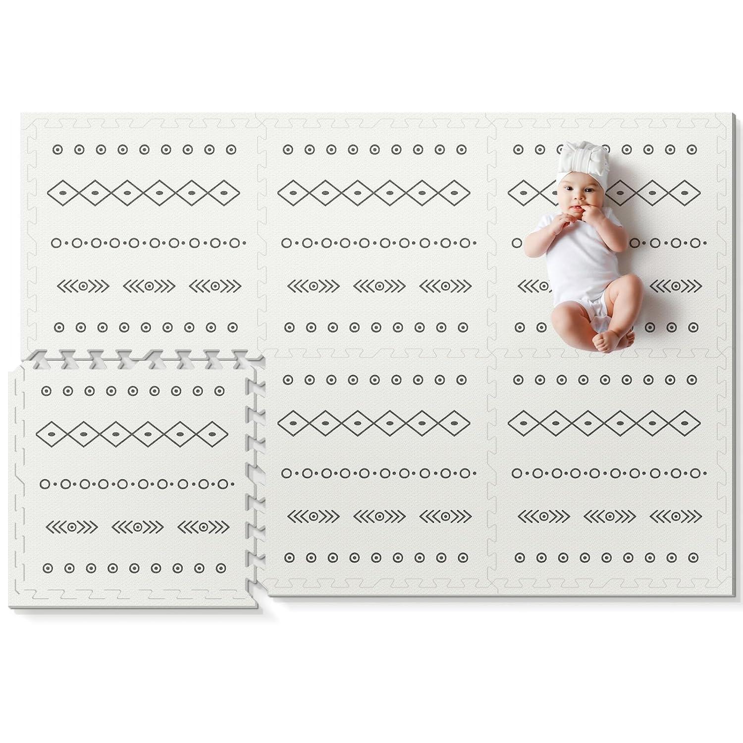 Baby Foam Play Mat, PIGLOG 72×48 Baby Crawling Mat, Floor Mats for Kids for Infants with Interlocking Floor Tiles, Toddler Playmats for Indoor and Outdoor, Easy to Clean Playroom Mats, Bohemia