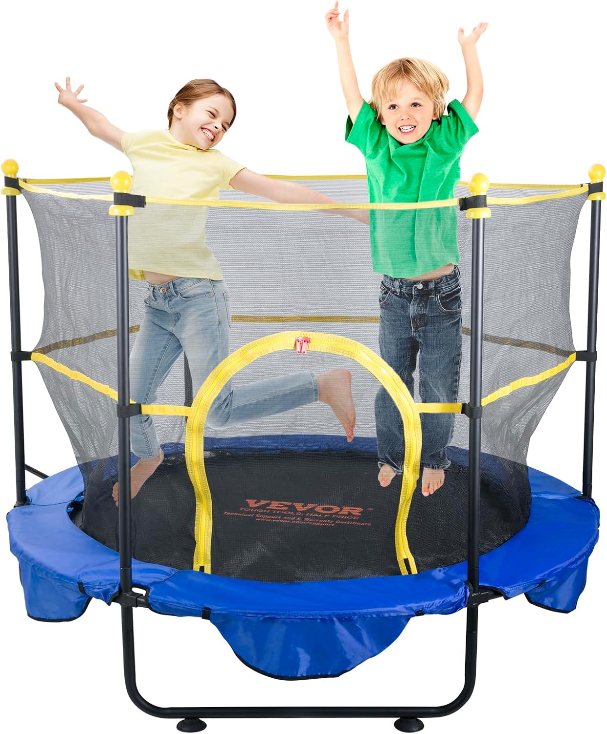 VEVOR 5FT Trampoline 50″/55″/56 * 35″ for Indoor/Outdoor use for Toddlers, Foldable Mini Baby with Foam Handle, Recreational Birthday Gift