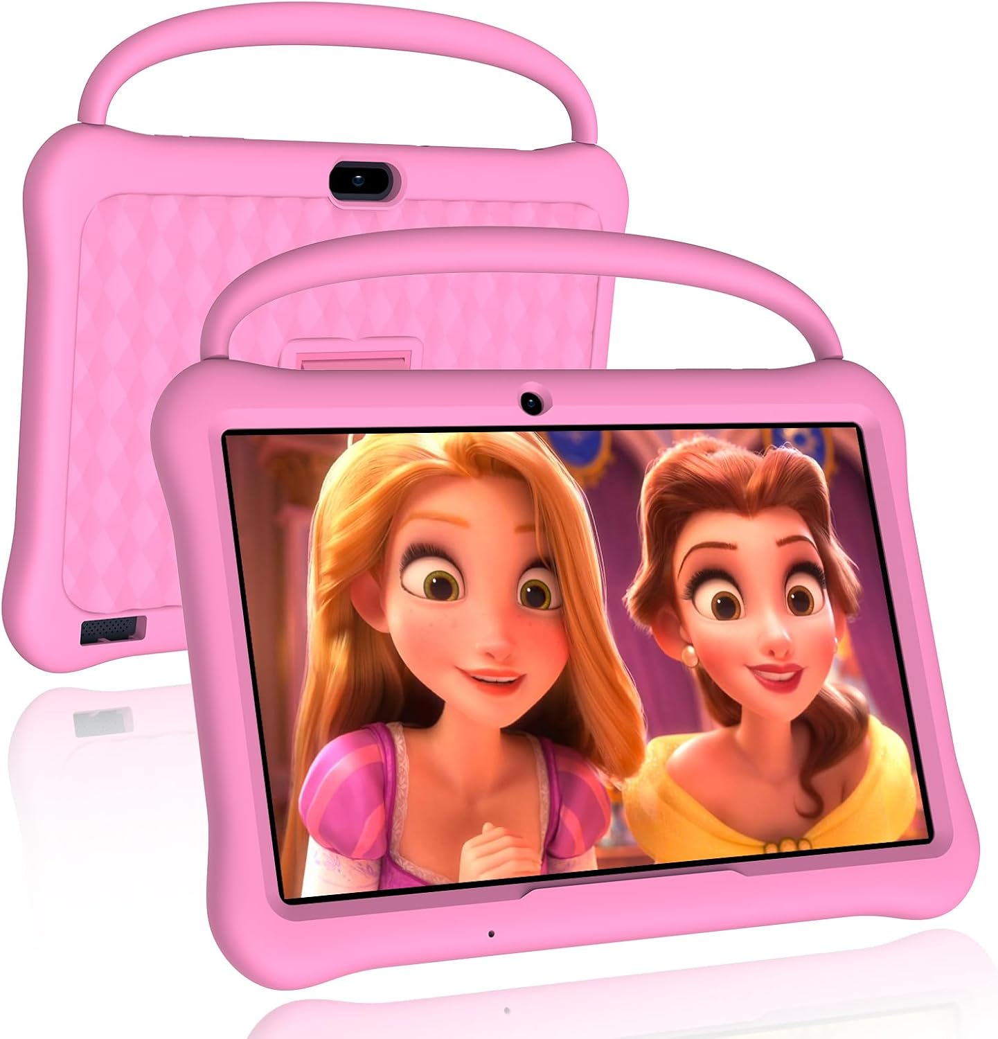 10 inch Android Tablet for Kids, Tabletas with Handheld 64GB,Parental Control,Kids App Pre-Installed, Educational Toddler Tablets WiFi, Bluetooth, 6000mAh, Dual Camera(Pink)