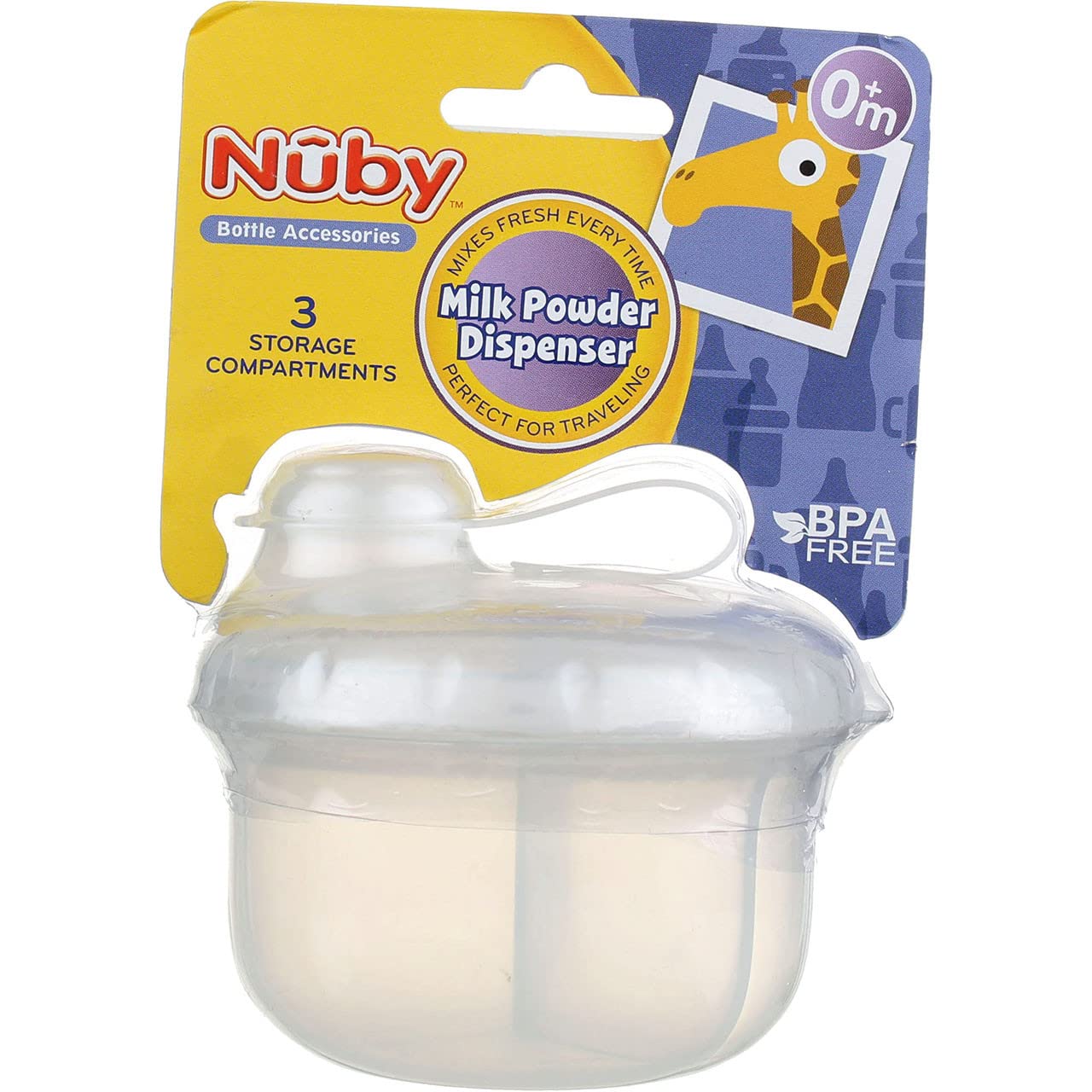 Nuby Milk Powder Dispenser, Colors May Vary, 3 Compartments | Colors May Vary