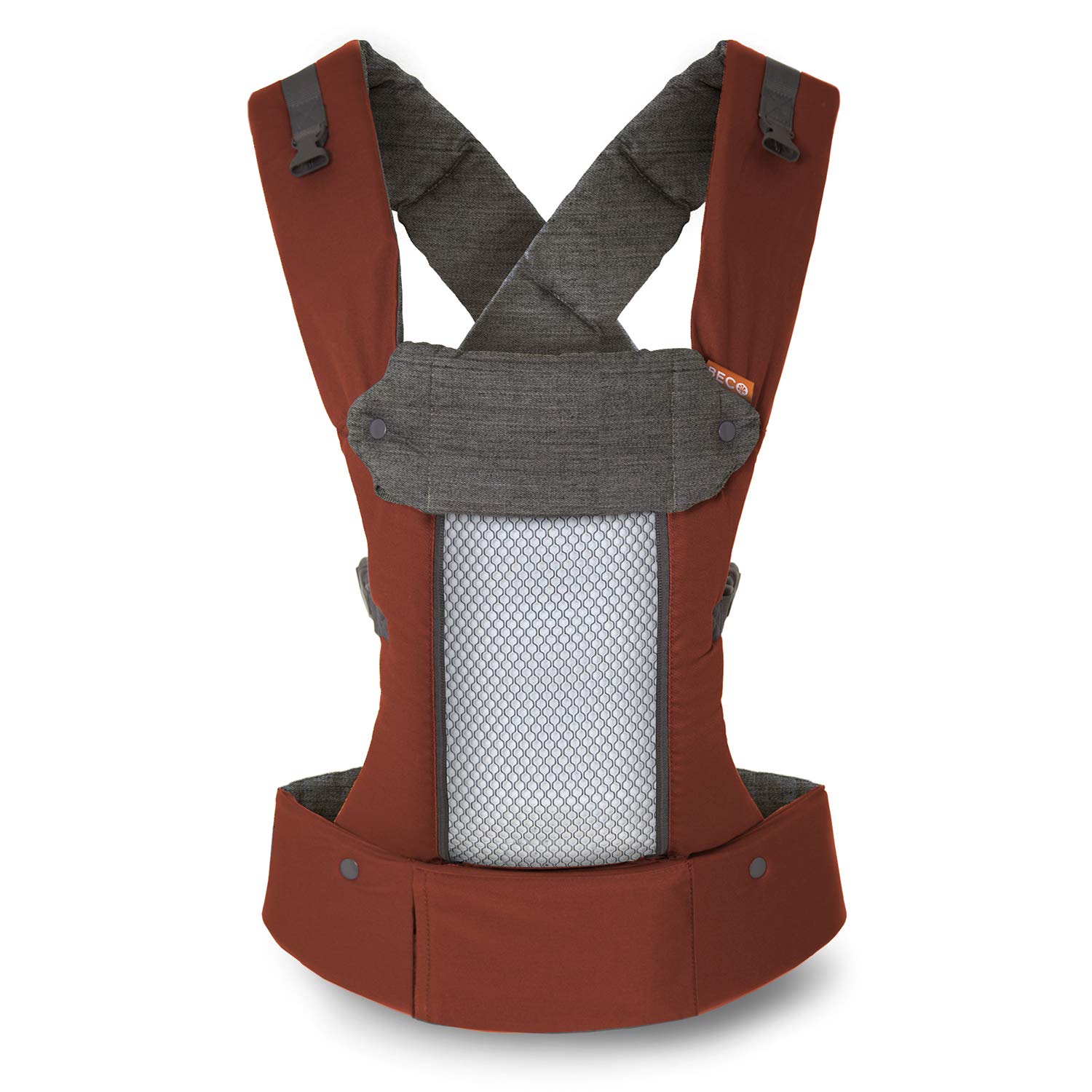Beco 8 Baby Carrier from Newborn to Toddler (7-45lbs) – All in 1 Hybrid Front, Hip and Backpack Style Carrier with Breathable, Cooling Mesh – Rust