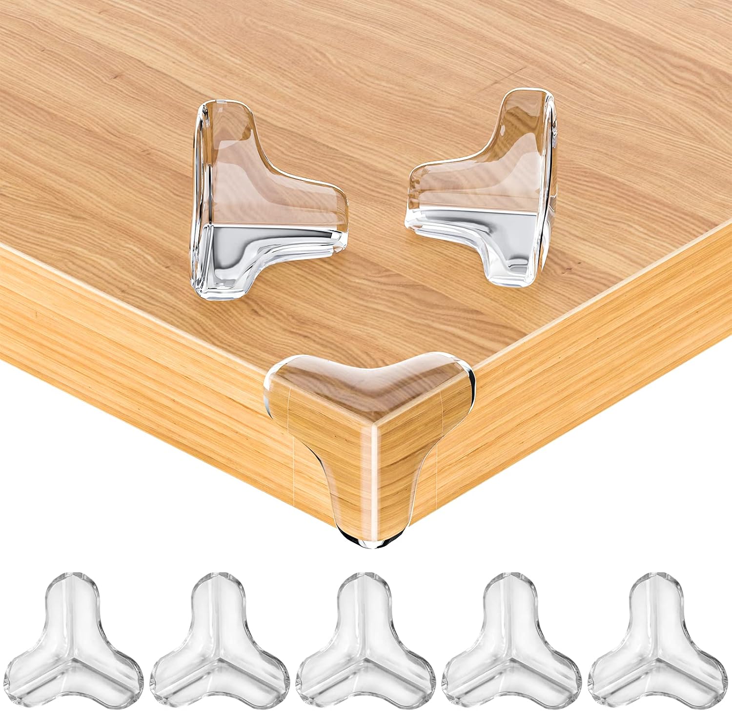 8 Pack Large Clear Corner Protectors for Baby Proofing Furniture – Table Edge Guards and Bumpers