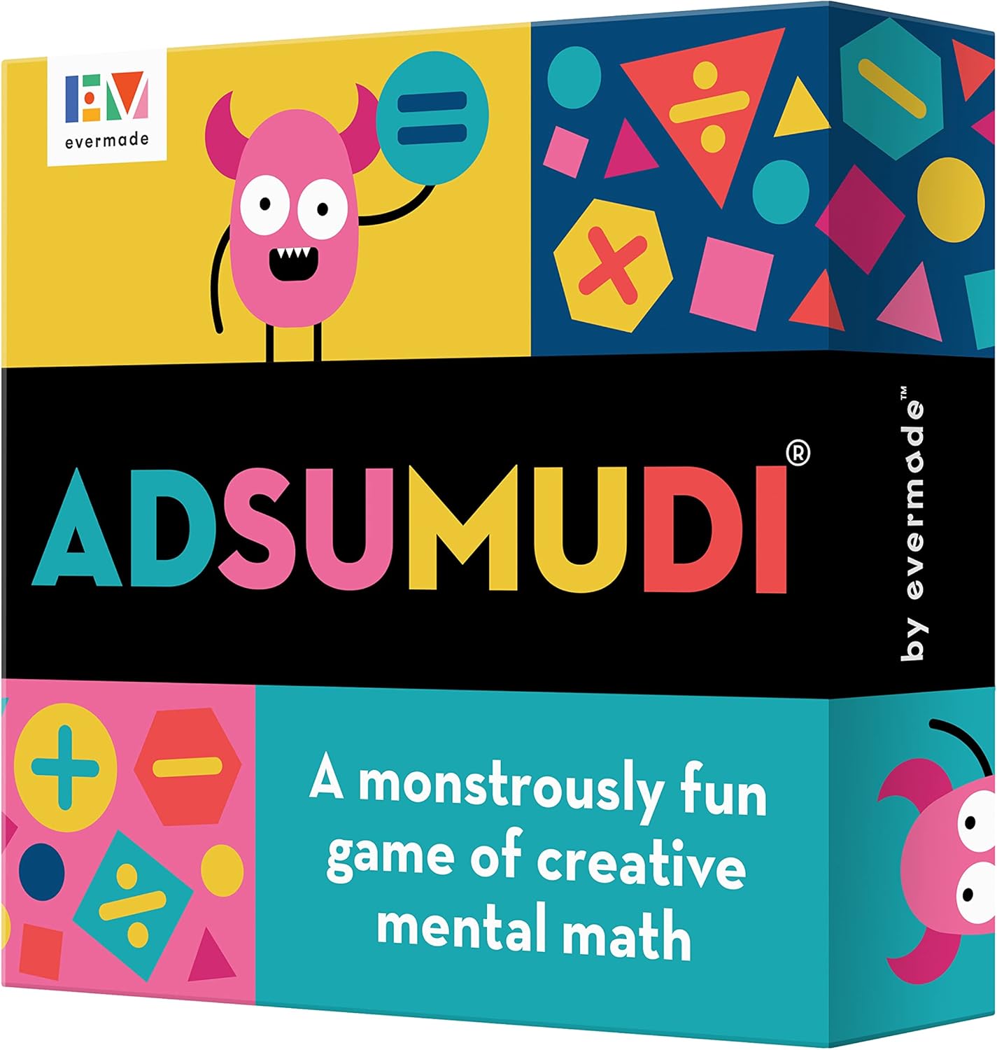 Evermade Adsumudi Math Game – The Monstrously Fun, Smart Game for Kids to Practice Multiplication, Division, Addition and Subtraction – Great for Kids Ages 8-12