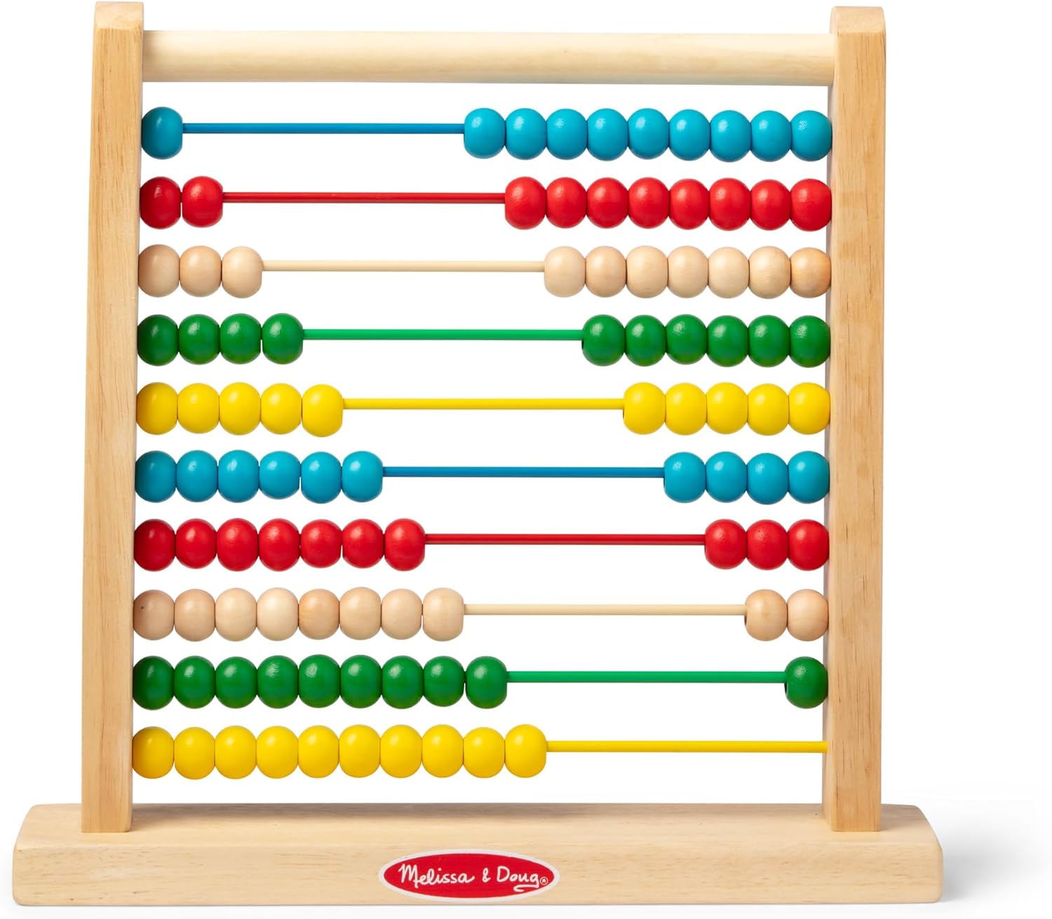 Melissa & Doug Abacus Classic Wooden Toy with 100 Beads – Preschool Learning Activities and Math Games for Kids, Homeschool Essentials for Ages 3+