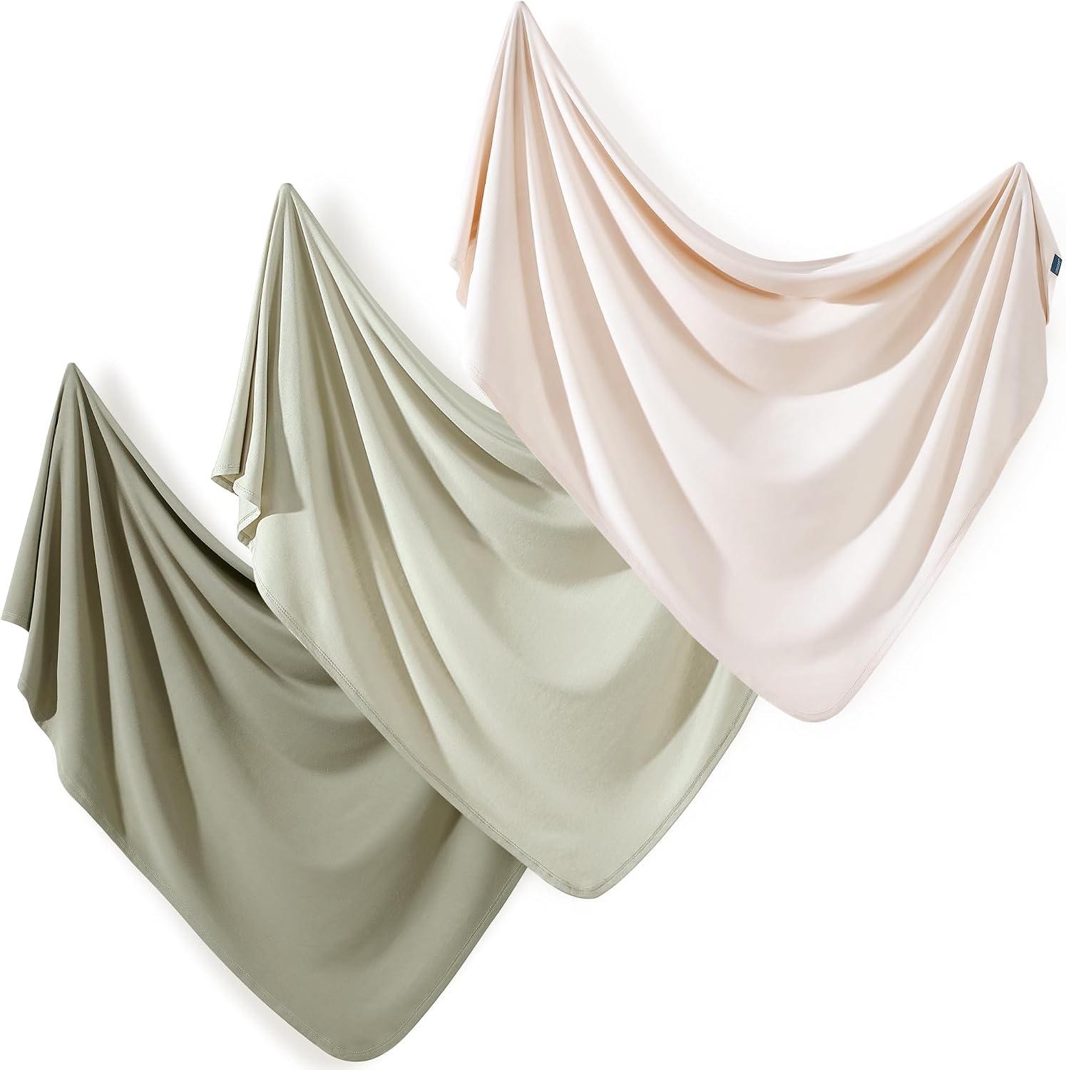 GRSSDER 3 Pack Newborn Swaddle Blanket, Ultra Soft Stretchy Jersey Knit Extra Large Size 33 x 44 Receiving Blankets for Easy Swaddling Baby Snug and Cozy