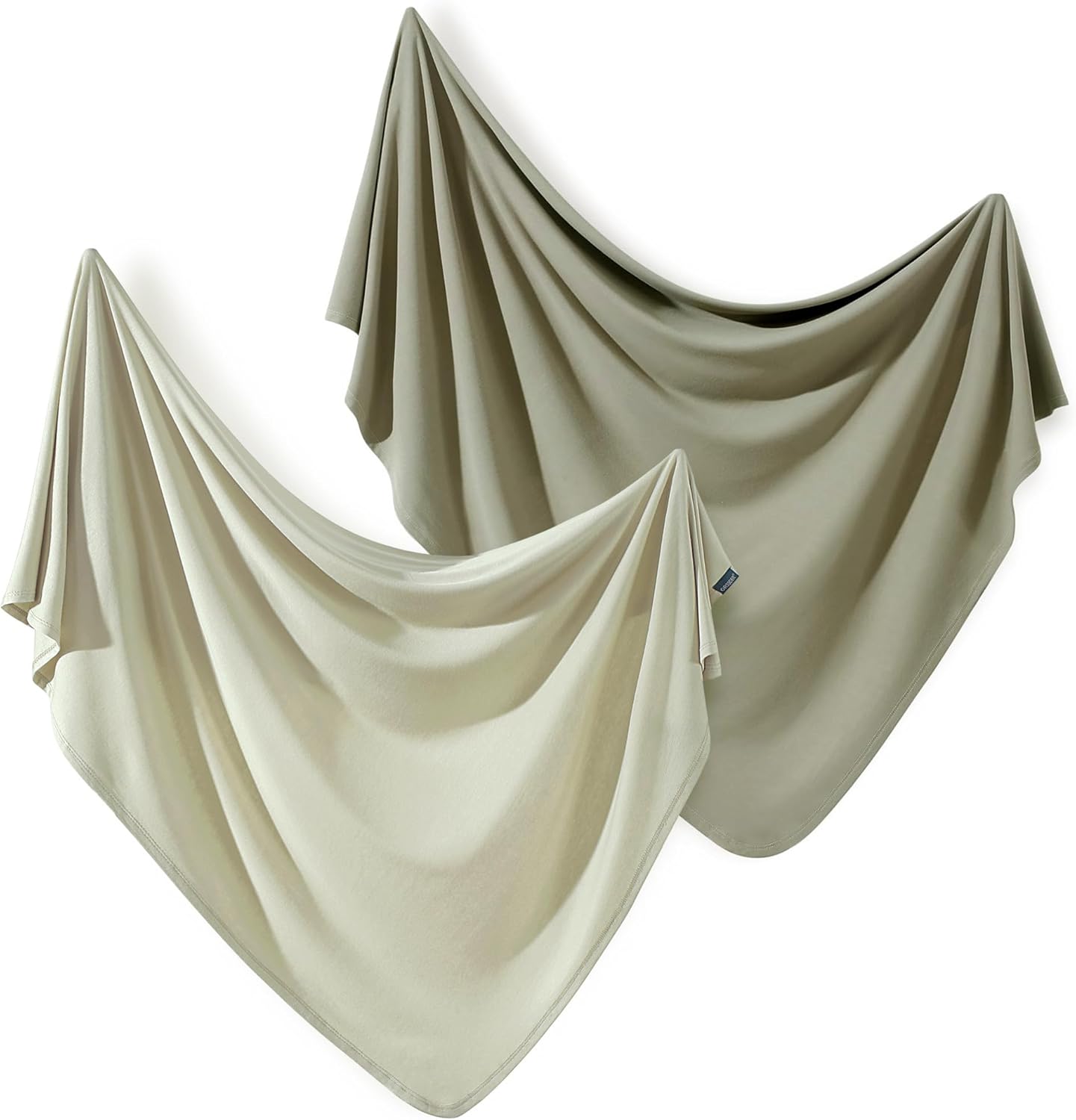 GRSSDER 2 Pack Newborn Swaddle Blanket, Ultra Soft Stretchy Jersey Knit Extra Large Size 33 x 44 Receiving Blankets for Easy Swaddling Baby Snug and Cozy