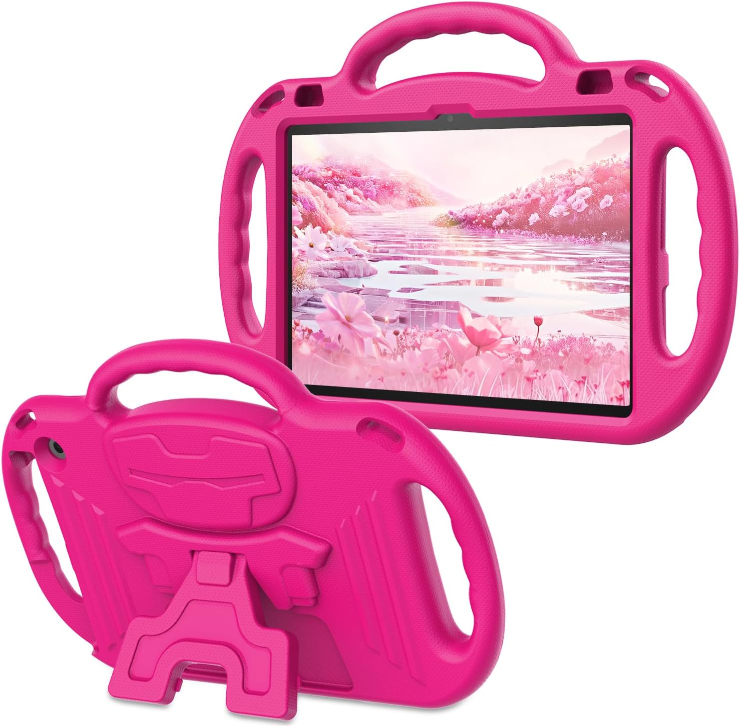 AVAWO Kids Case for 10-inch Tablet with Shoulder Strap, Lightweight Shockproof Handle Cover for 10″ Tablet(Not for Other Tablet), Hot Pink