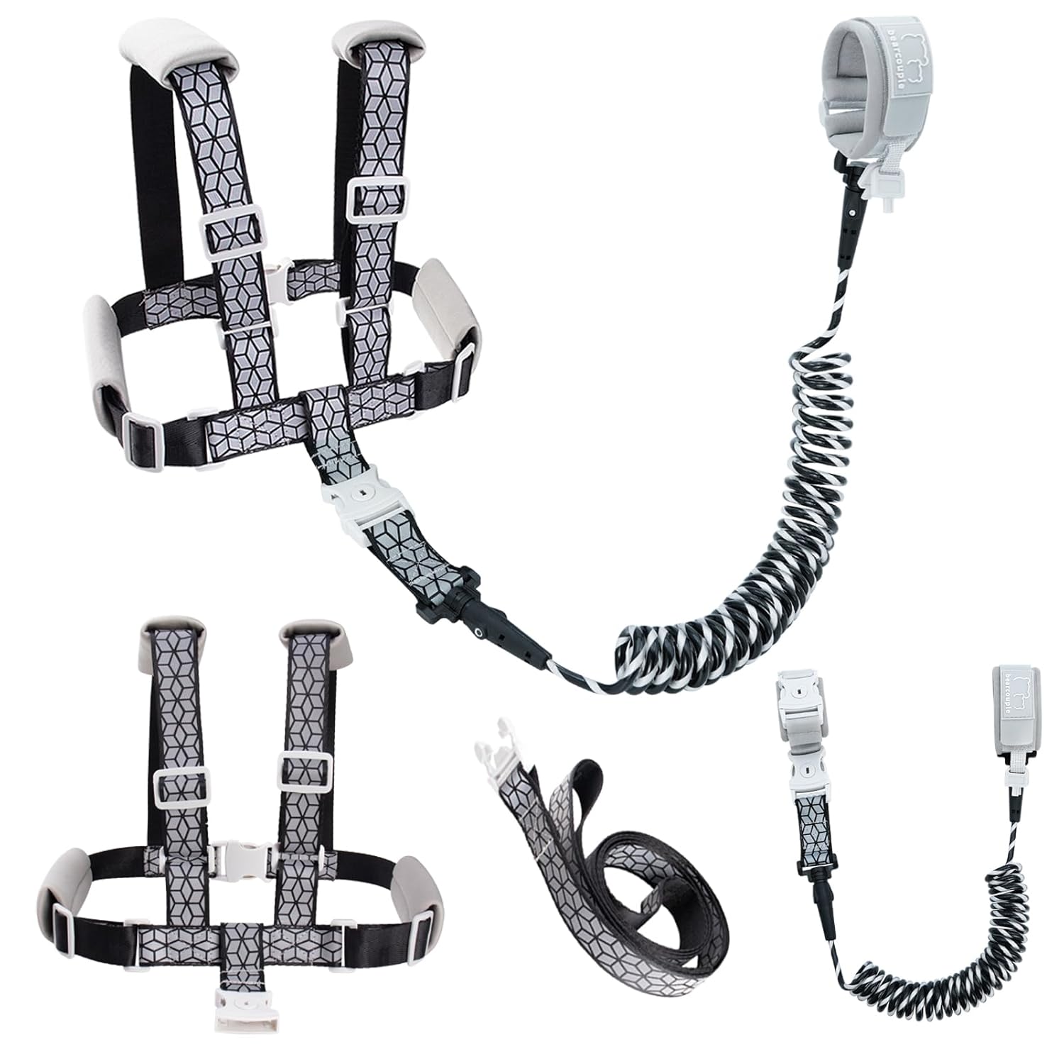 Toddler Leash & 4-in-1 Adjustable Anti-Lost Harness | Reflective Safety Strap with Wrist Link for Boys, Girls & Kids | Secure for Outdoor, Travel, Shopping, Parks