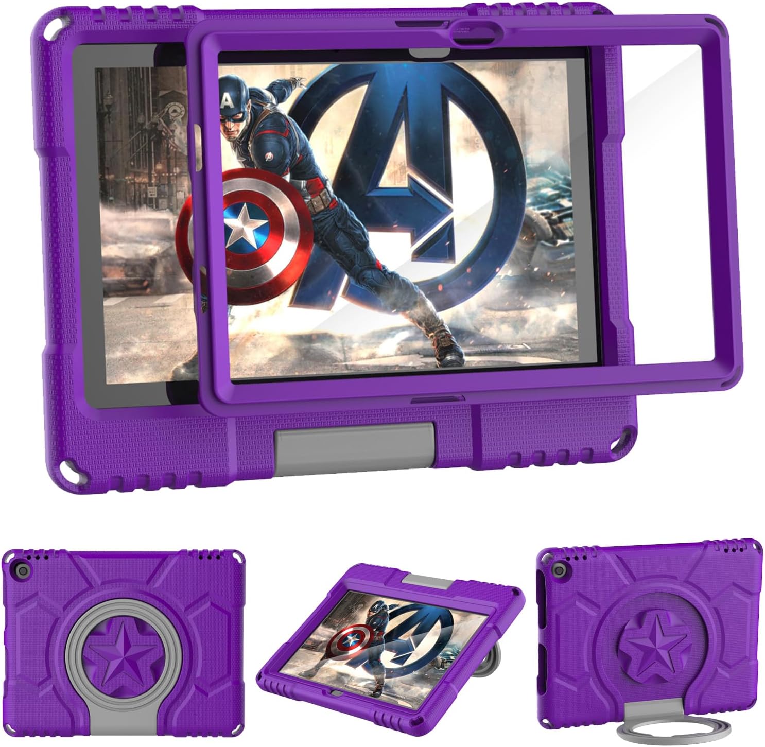 Lainergie10 inch Tablet for Kids case, Lightweight Shockproof Case with Screen Protector Handle Stand,Purple
