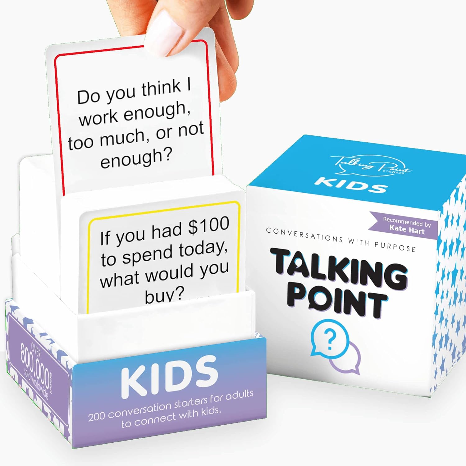 200 Kids Conversation Cards – Screen-Free Family Dinner Game and Road Trip Essential – Get Children to Talk, Listen, and Connect with Parents – Expert-Developed Gift for Ages 5-12