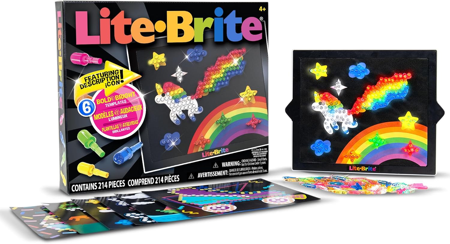 Lite Brite Classic, Favorite Retro Toy – Create Art with Light, STEM, Educational Learning, Holiday, Birthday, Gift, Boys, Kid, Toddler, Girls Age 4+