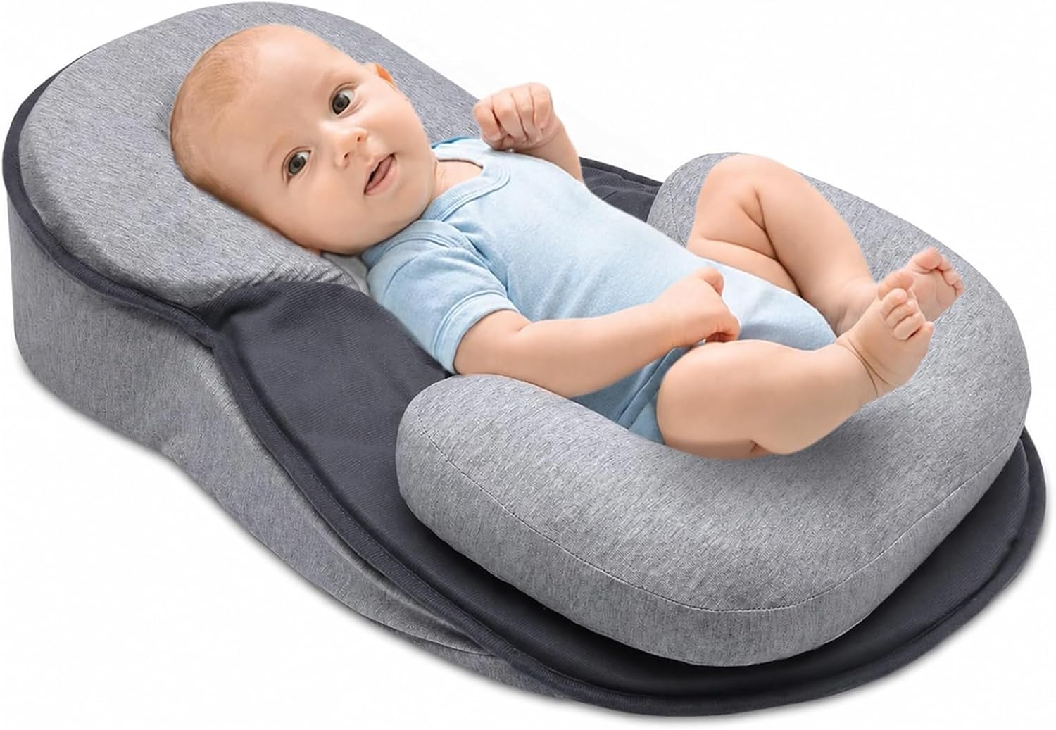 Baby Feeding Support Wedge Pillow, Infant Nursing Cushion with Gentle Incline for Bottle Feeding and Tummy Time, Portable Lounger Support