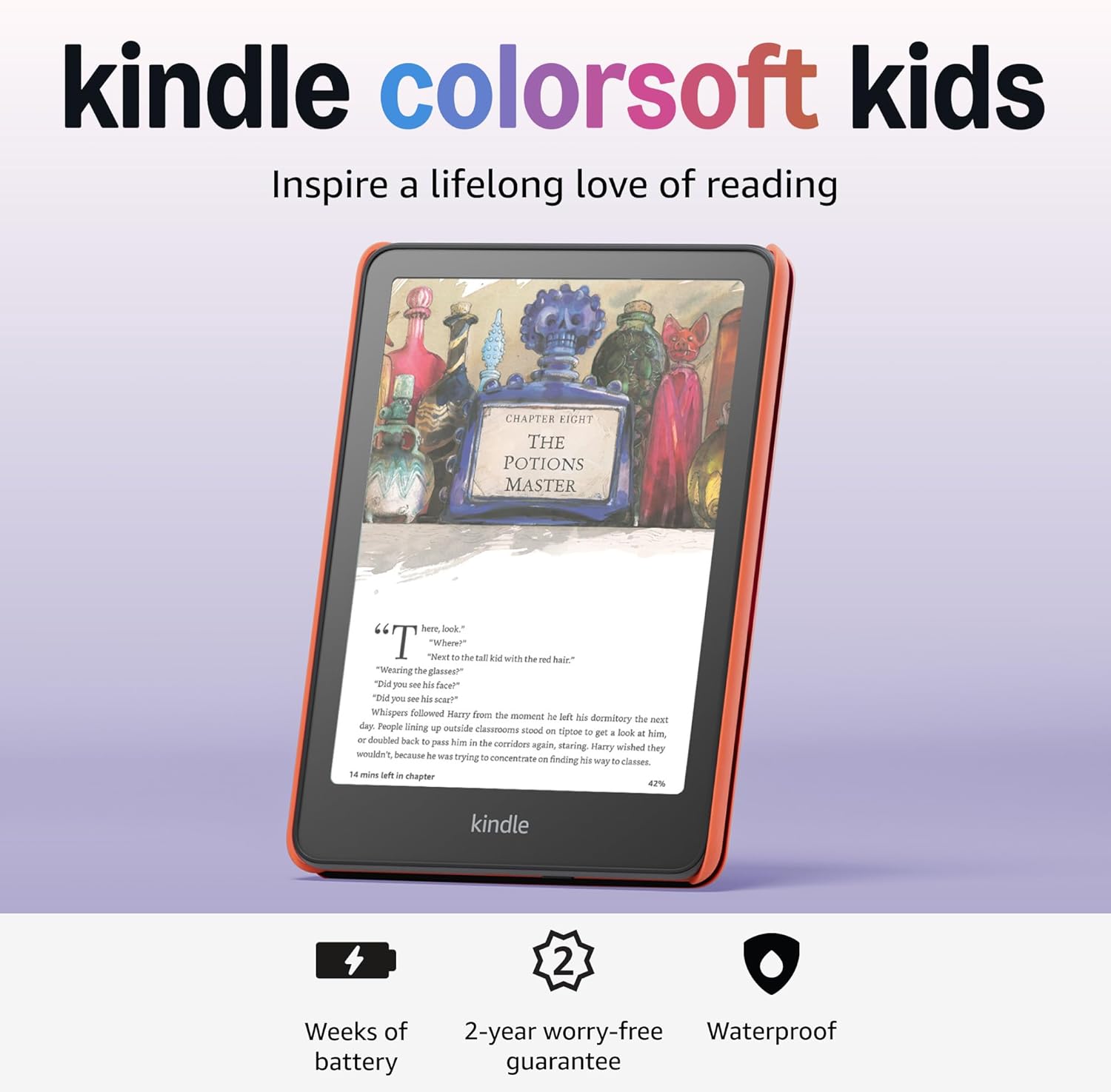 Amazon Kindle Colorsoft Kids 16 GB (newest model) – Lightweight, compact, and designed for reading—no apps, videos, or games. – with cover, Starlight Reading