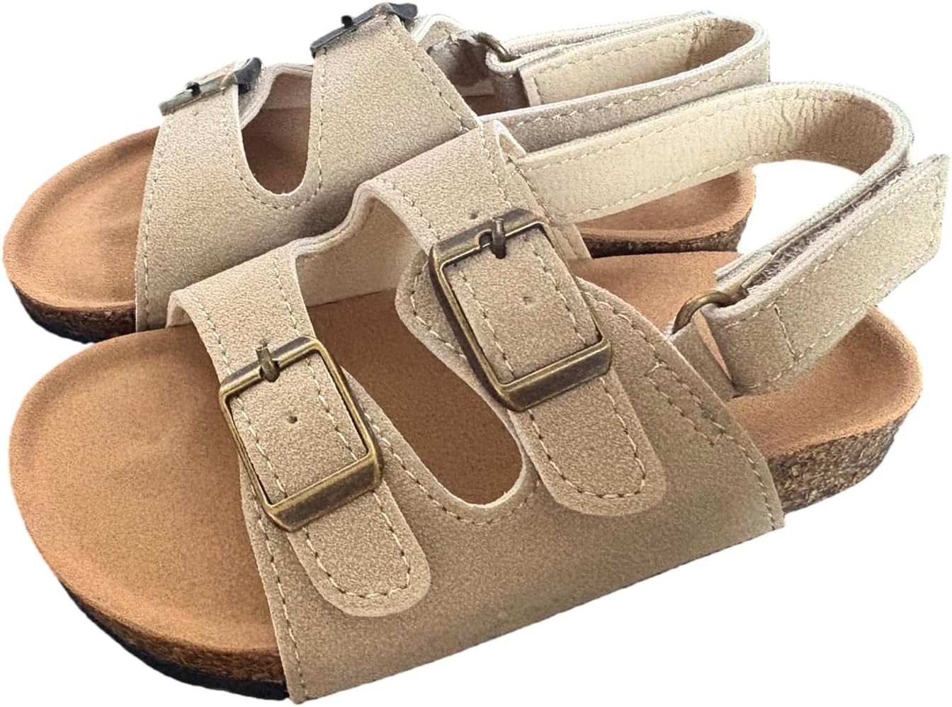 Kids Sandals Boys Girls Slide Summer Non-slip Cork Toddler Sandals with Adjustable Straps for Indoor Outdoor