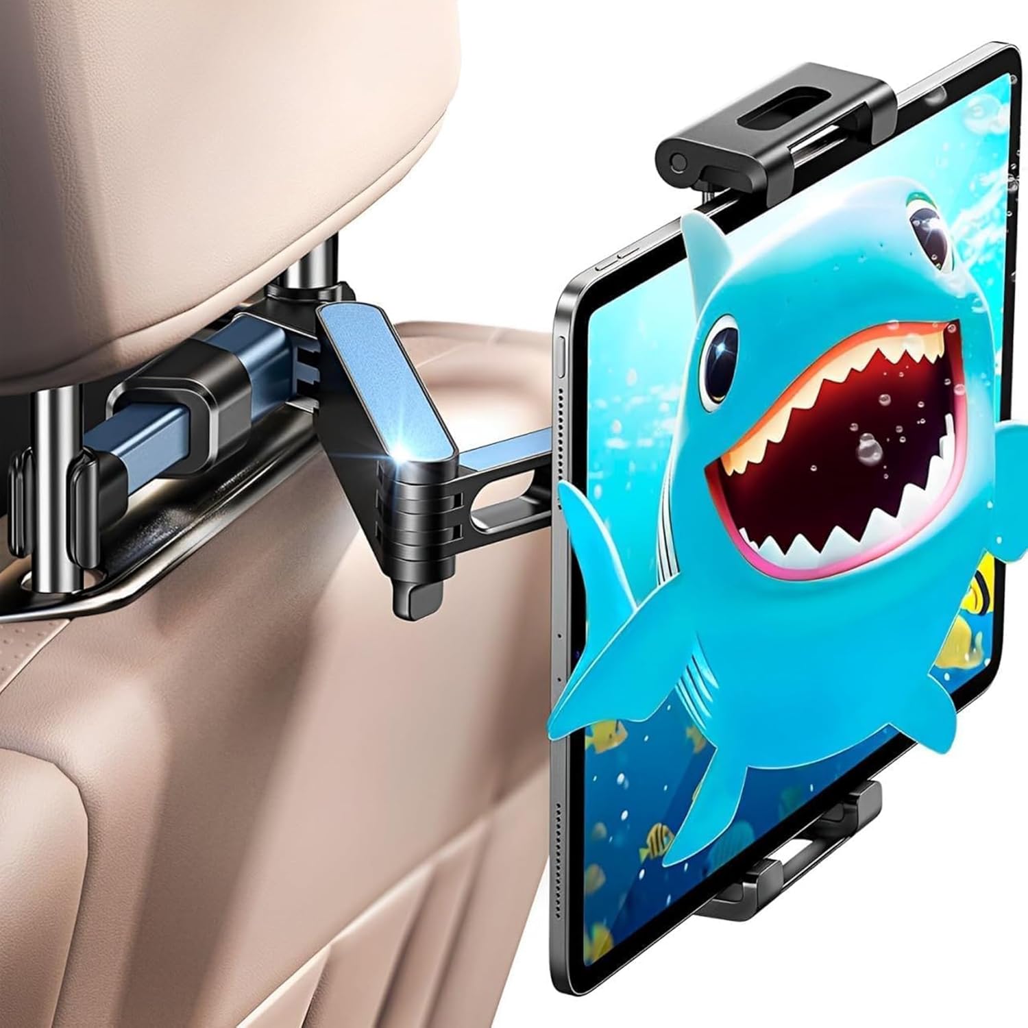 Tablet Holder for Car, 3 in 1 Extension Arm Adjustable Car Headrest Tablet Holder Road Trip Essentials Back Seat Tablets Cars Mount Compatible with iPad Pro, Air, Mini, 4.7-11″ Devices