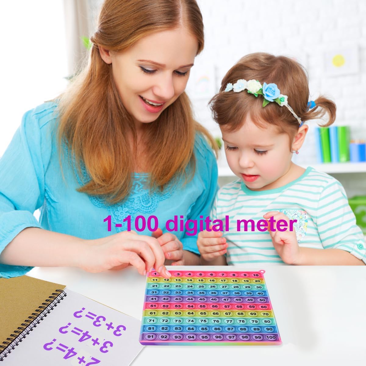 Number Game P0PP Math Toy, Exercise Children’s Logical Thinking, Relieve Stress, Fidget Game for Teachers to Create a Variety of Math Operations [1-100 Number Table]