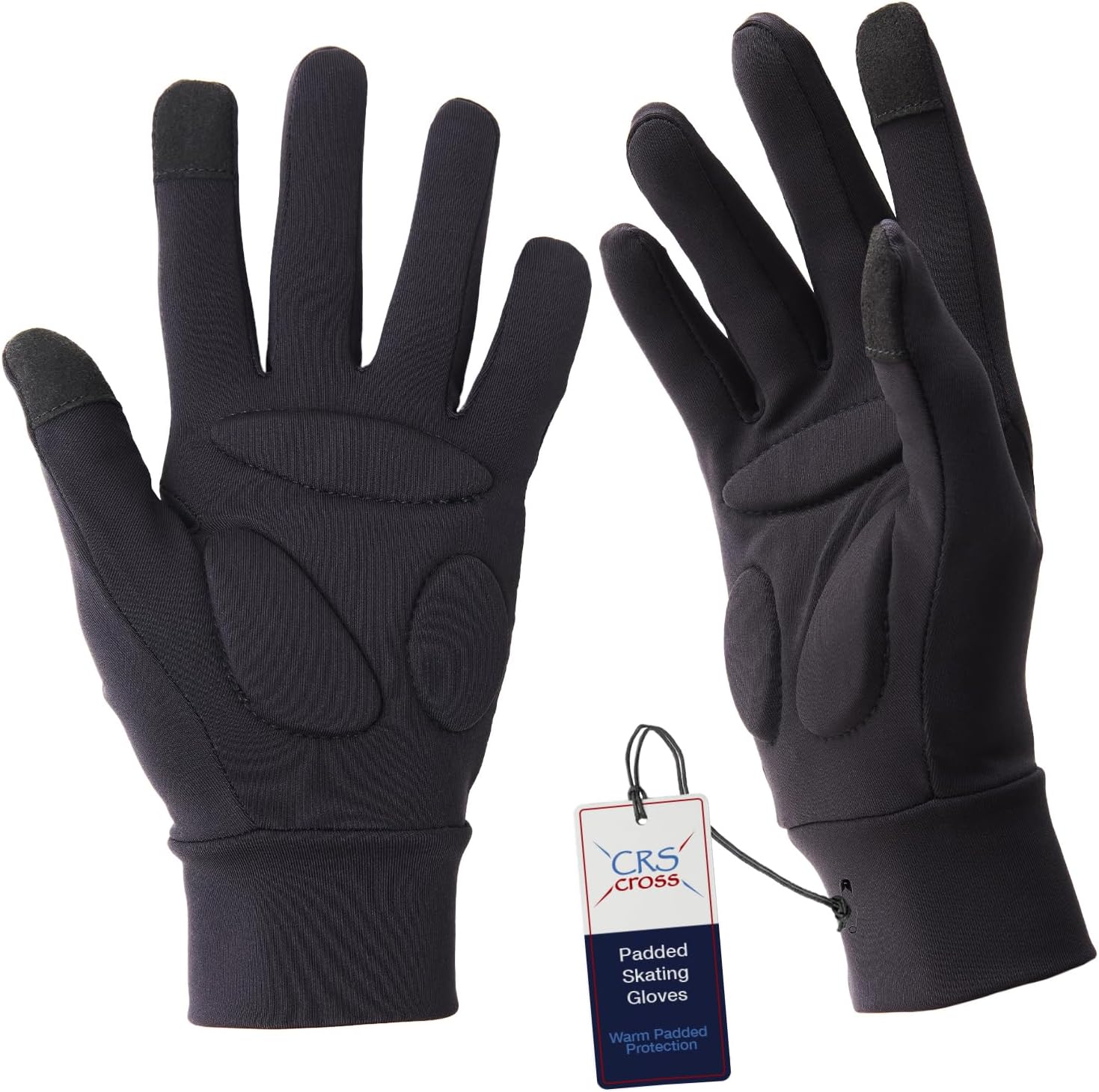 CRS Cross Padded Ice Skating Gloves. Warm Padded Protection for Figure Skating Testing, Practice, Dance Competitions, Roller Skaters and Cheerleading.