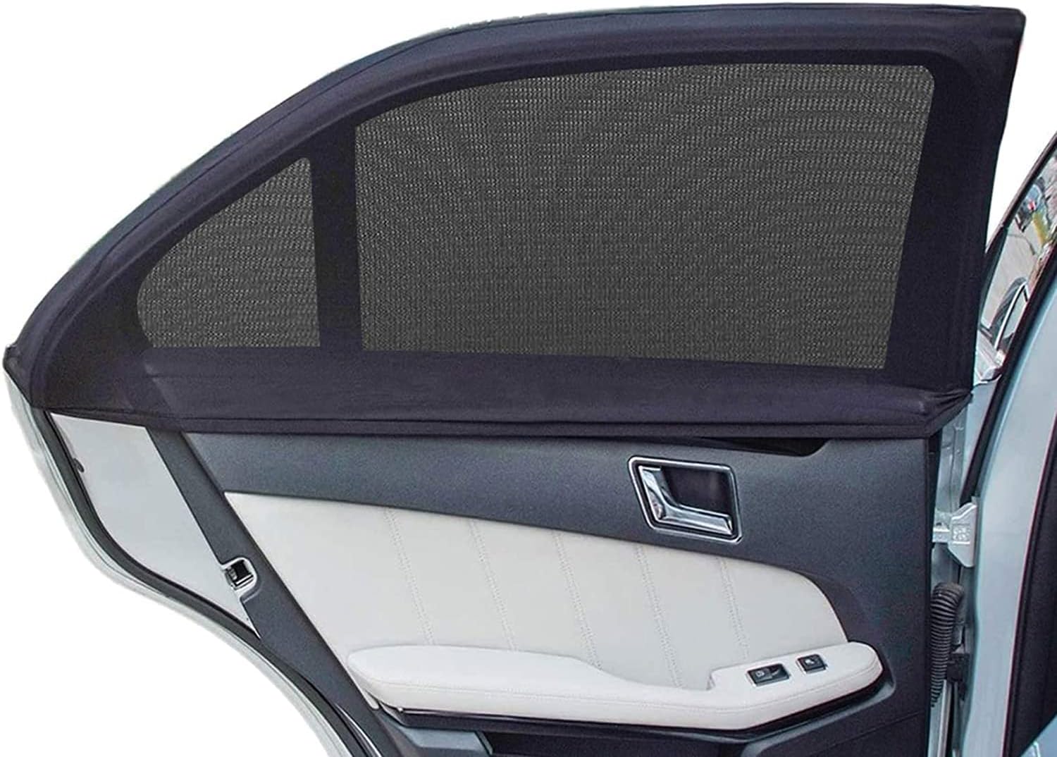 Car Window Shades, 2 Pack Breathable Mesh Car Side Back Window Sun Shades, Stretchy Window Screen for Baby Family Pet UV Protection, Window Covers Fit for Most(95%) of Cars – (Medium 39″x19″)