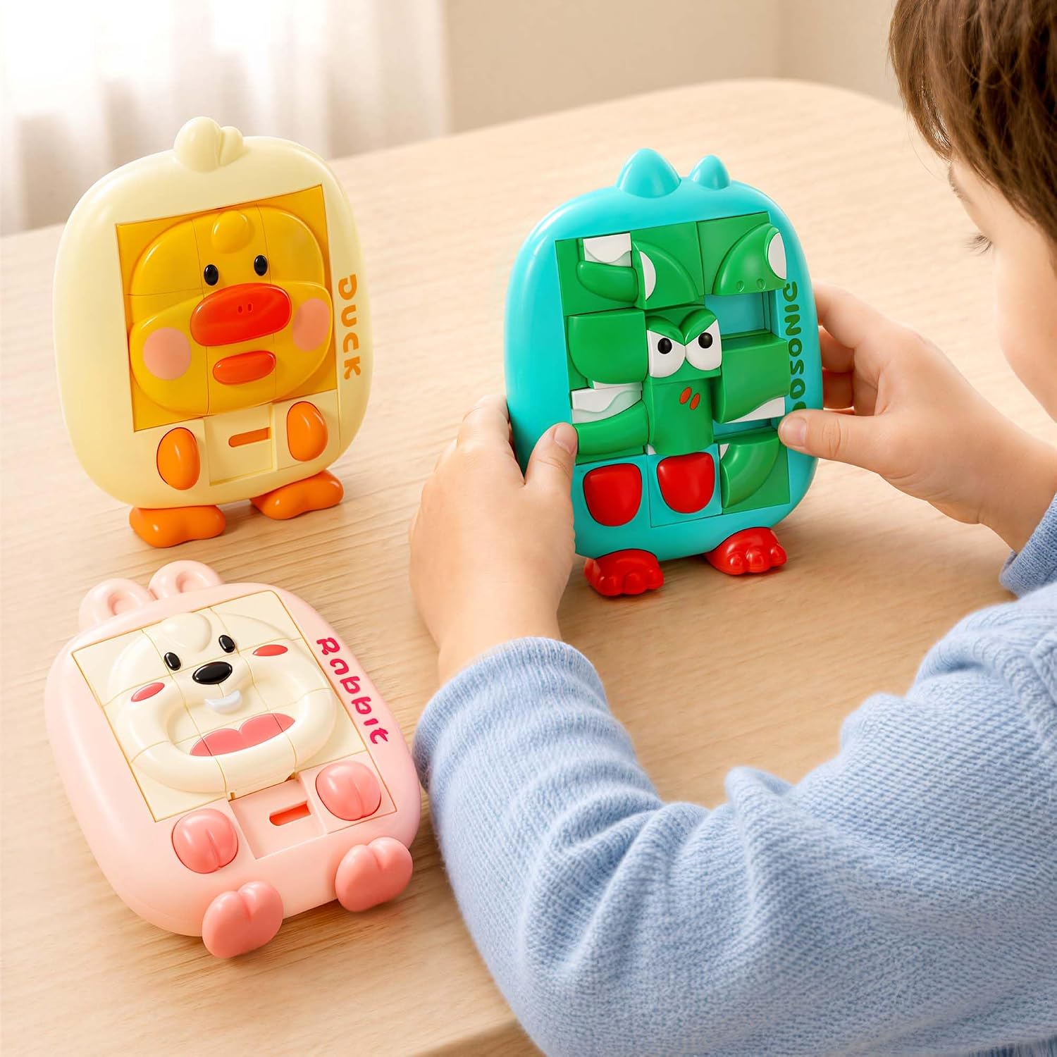 iPlay, iLearn Toddler Slide Puzzle Game, Logic Puzzle Toys for Kids Age 5-7 | Educational Learning STEM Animal Toys, Fun Travel Handheld Activity, Roadtrip Birthday Gift for 3 4 6-8 Yr Child Boys Girls