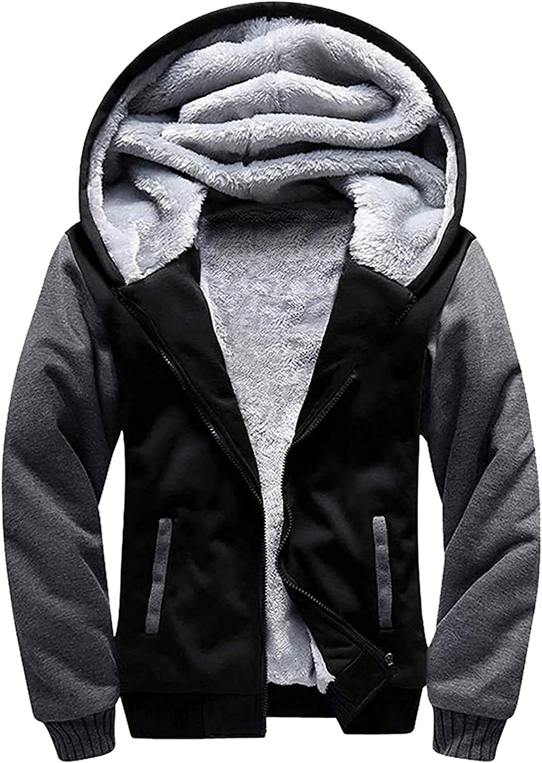 GEEK LIGHTING Boys Sherpa Lined Hoodie Kids Fleece Sweatshirt Full Zip Hooded Jacket