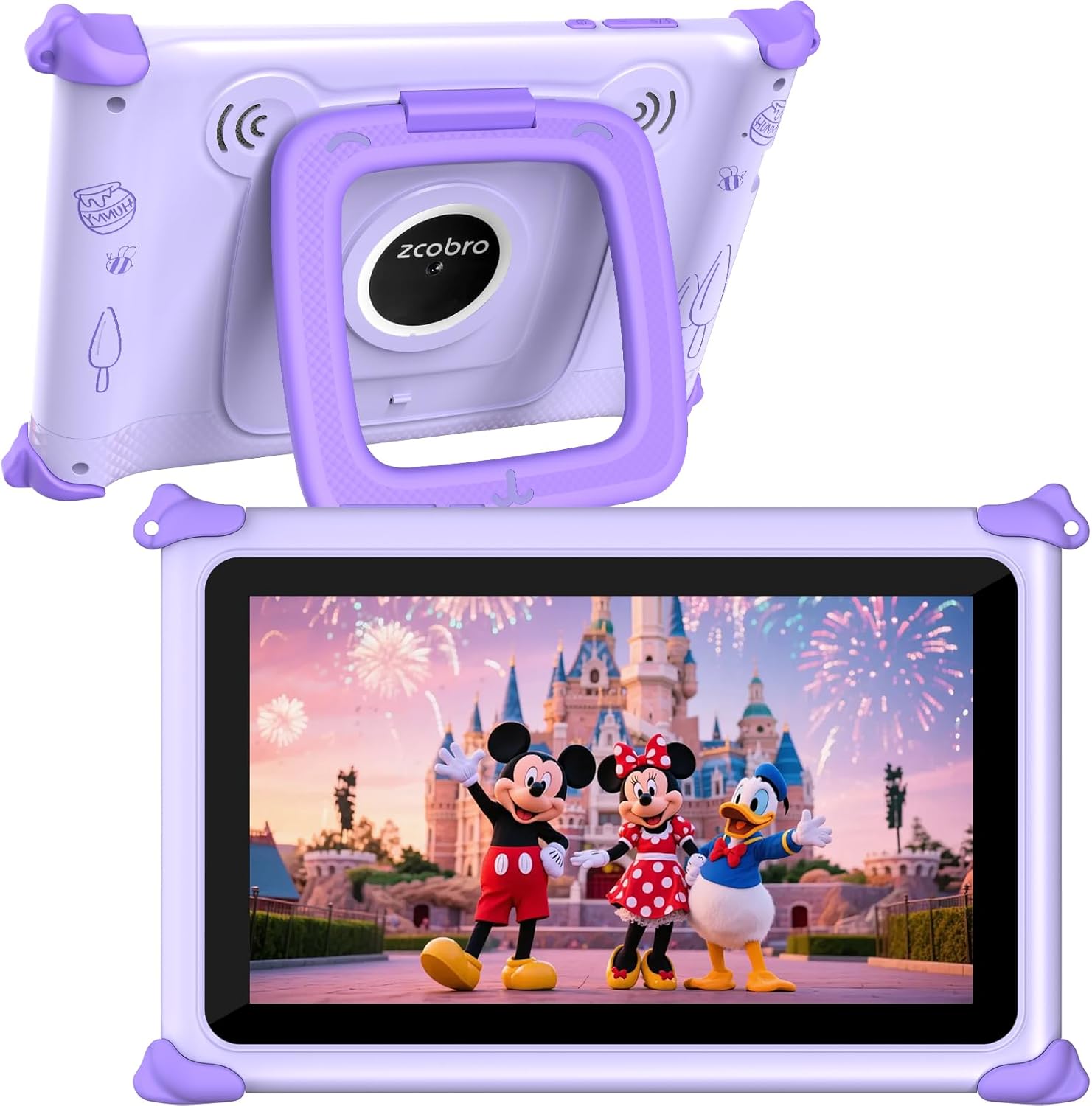Kids Tablet 7 inch Tablet for Kids 3-12 32GB Toddler Children’s Tablets with WiFi, YouTube, Baby Tablets with Shockproof Case, IPS Screen Parental Control GMS Education Games for Girls Boys (Purple)