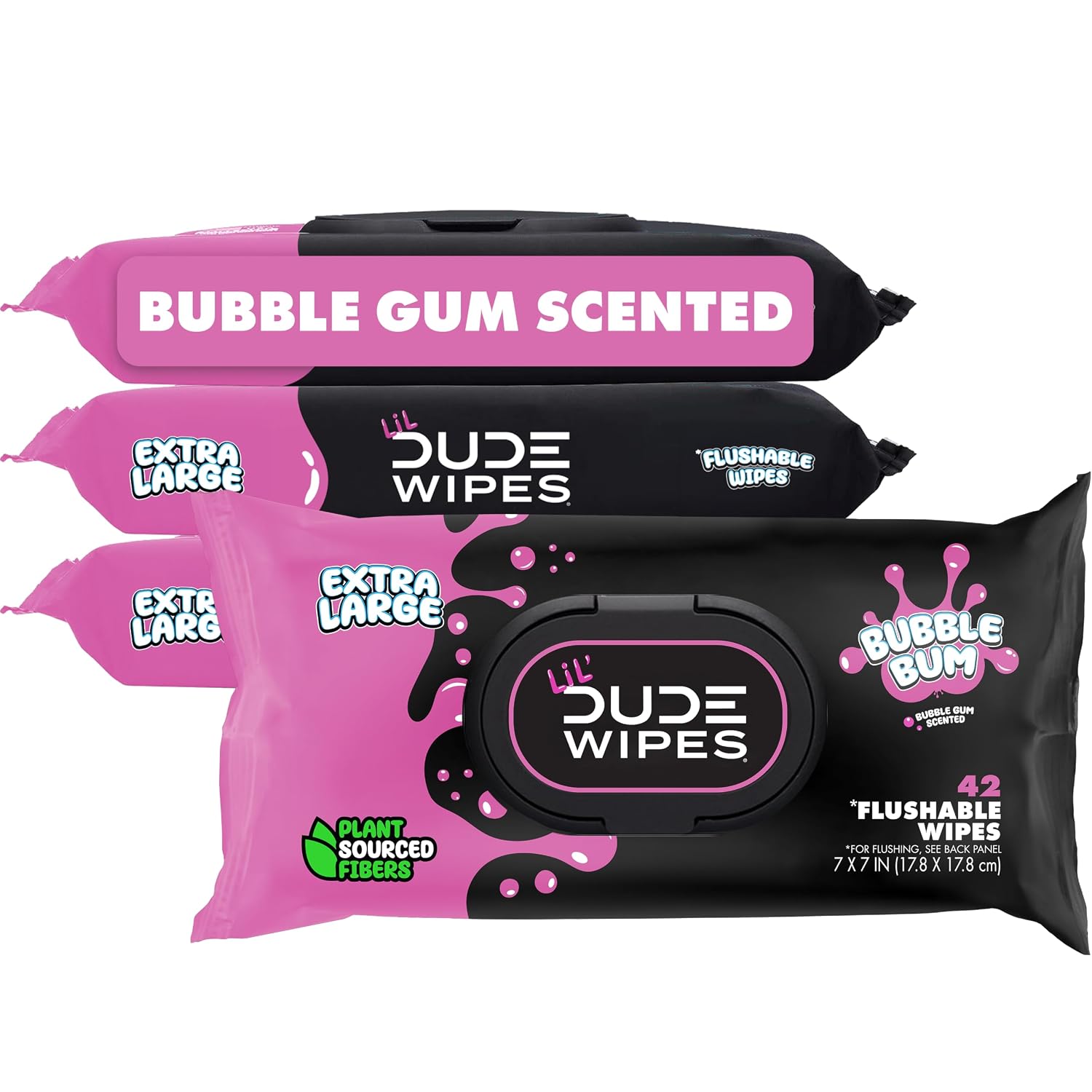 DUDE Wipes LiL’ DUDE Flushable Water Wipes for Toddlers – Potty Training Toilet Safe (unlike nonflushable baby wipes) – 99% Water, Hypoallergenic for Sensitive Skin – Bubble Bum, 4 Pack (168 Count)