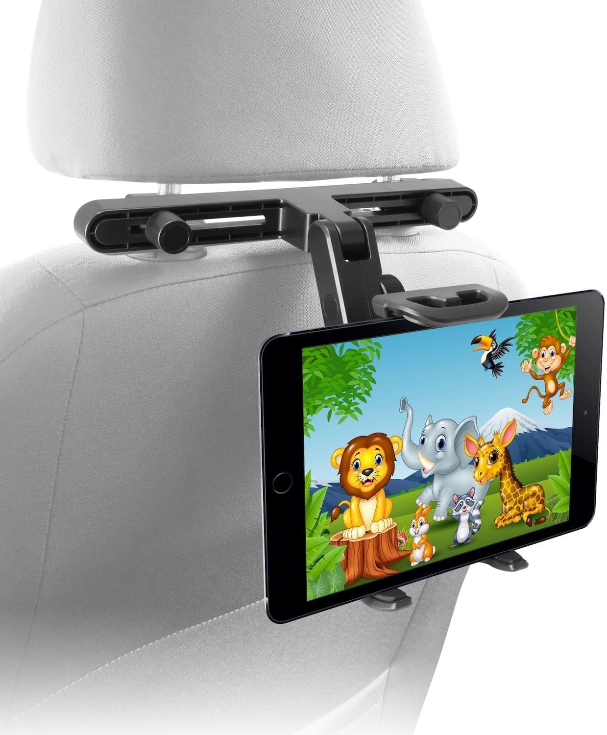Macally Tablet Holder for Car Headrest | iPad Backseat Mount for Kids | Fits 4.7-11″ Devices | Perfect for Long Car Trips