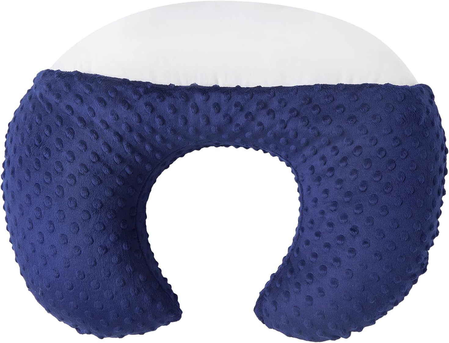 Nursing Pillow and Positioner Breastfeeding and Bottle Feeding | Propping Baby, Tummy Time, Sitting Support for Baby Boy and Baby Girl, with Removable Dots Cover (Estate Blue)