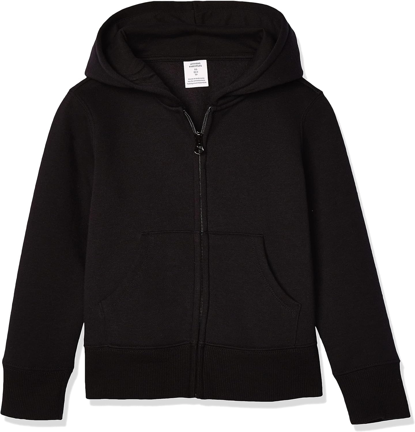 Amazon Essentials Girls and Toddlers’ Fleece Zip-Up Hooded Sweatshirt with Lined Hood and Rib Knit Detail