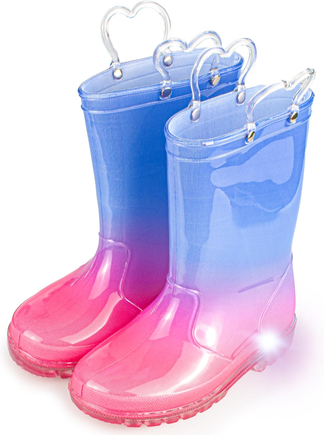 Hbxooxts Toddler Rain Boots Waterproof Rubber Kids Rain Boots for Girls and Boys with Fun Patterns and Easy-On Handles