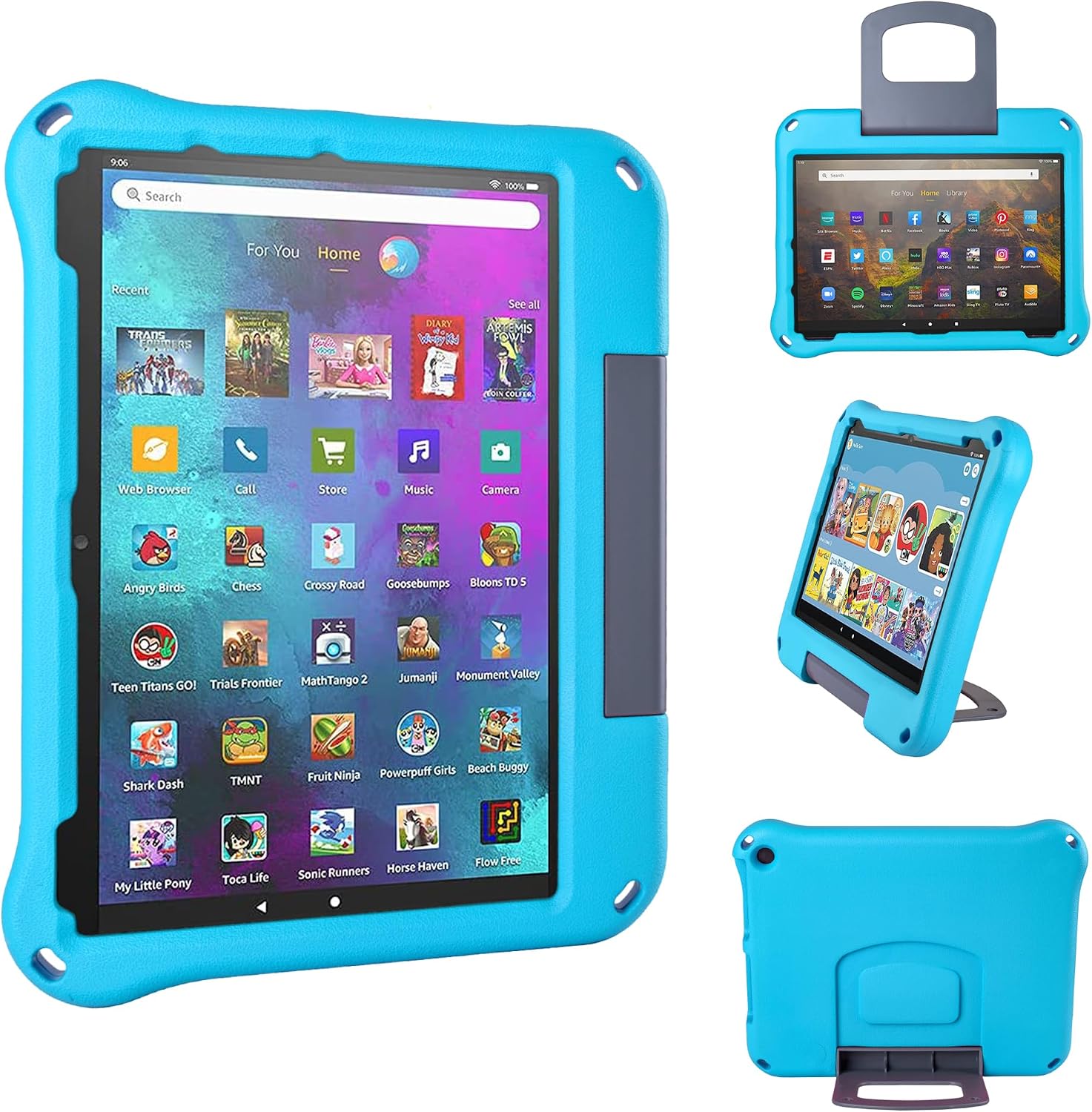 2023 New 10in Tablet Case for Kids(2021/2023 Release 11/13th Generation),OQDDQO Light Weight Anti Slip Shockproof Kids Friendly Case for 10 inch Table Not Compatible ipad Tablet(Light Blue)