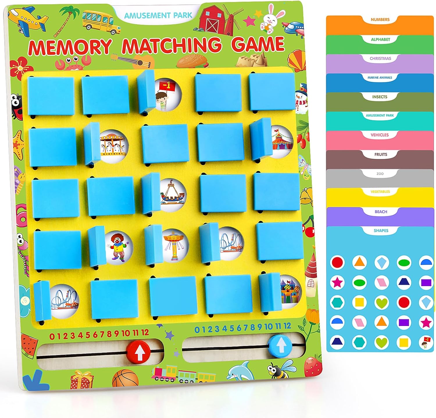 Vinlon Matching Memory Game for Kids Ages 4-8, Flip to Win Board Games Travel Toys Parlor Games for 3 4 5 6 7 8 Years Old, Road Trip Essentials, Airplane, Car Activity Easter Basket Stuffers