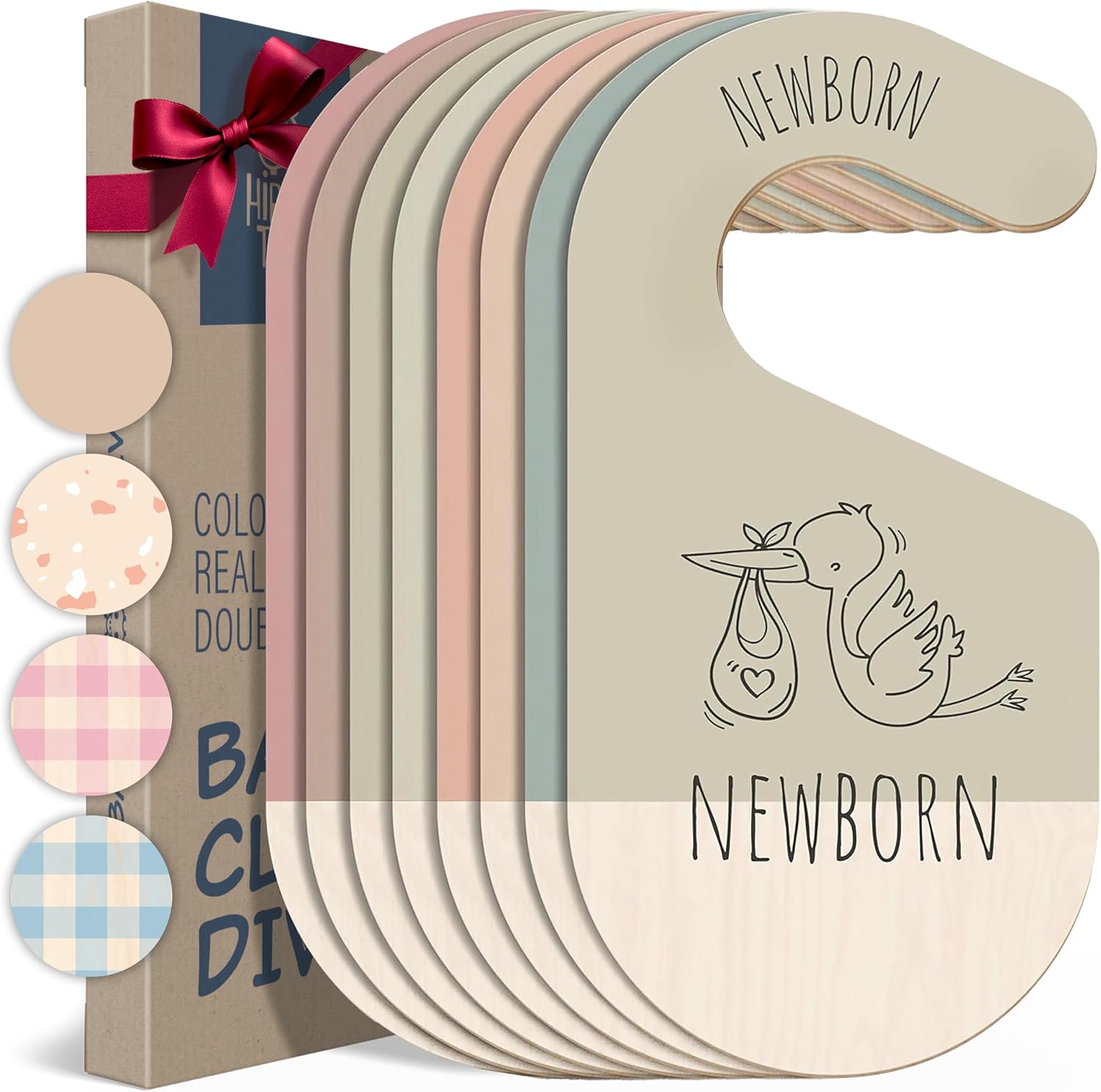 Baby Clothes Dividers For Closet – Wooden Baby Clothes Organizer Dividers for Boy & Girl, 8 Baby Closet Dividers by Size – Ideal Clothing Organizers