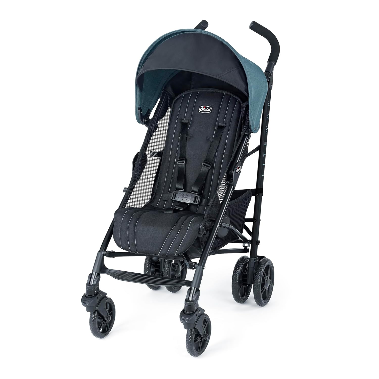 Chicco Liteway Stroller, Compact Fold Baby Stroller with Canopy, Lightweight Aluminum Frame Umbrella Stroller, for Use with Babies and Toddlers up to 40 lbs, Arctic/Blue