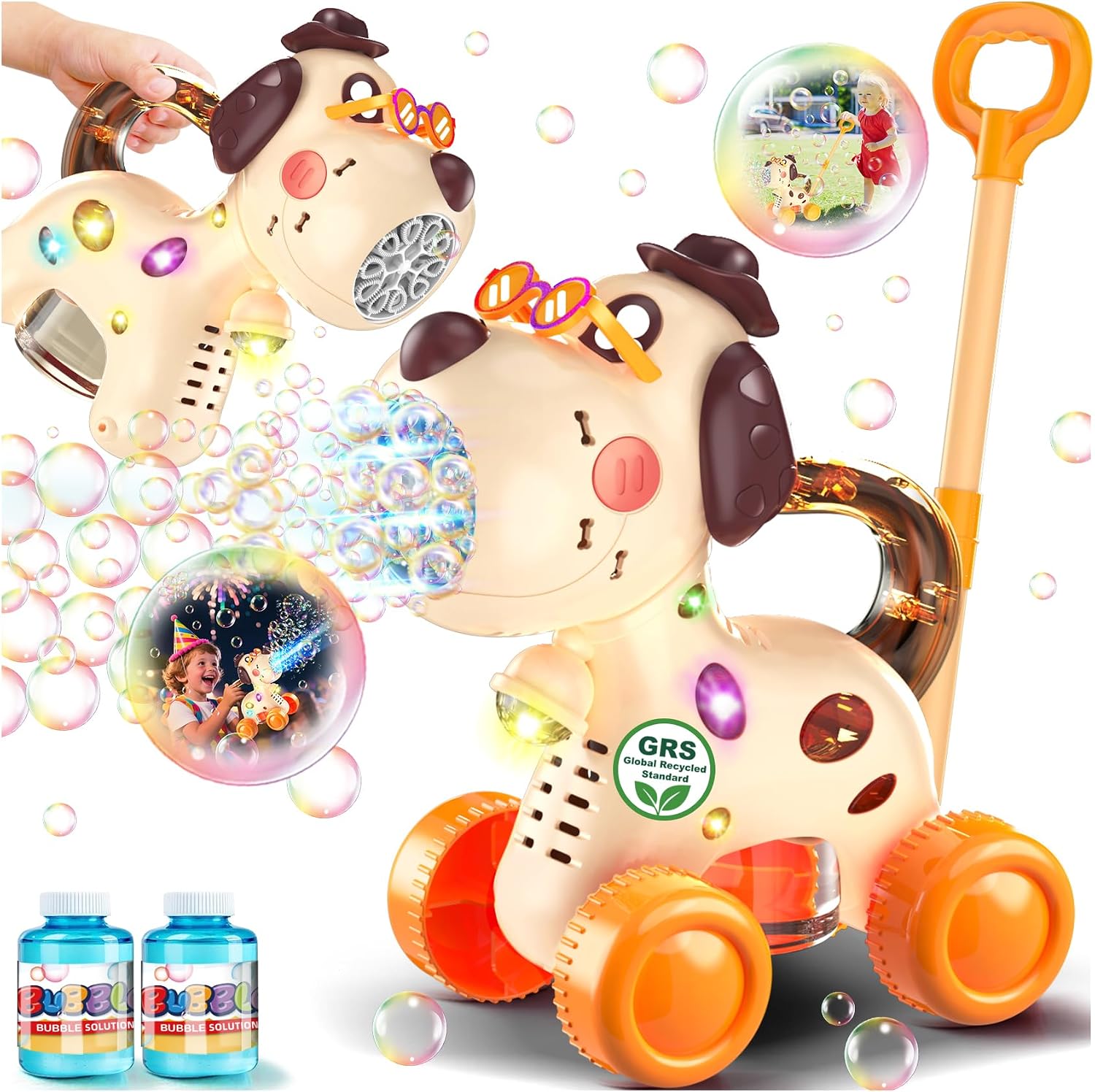 Nicmore Bubble Machine for Toddlers 1-3: Portable Dog Bubble Maker Blower Toys for 1-6 Year Old Boy Girl Kids Outdoor Toys for Easter Party Birthday
