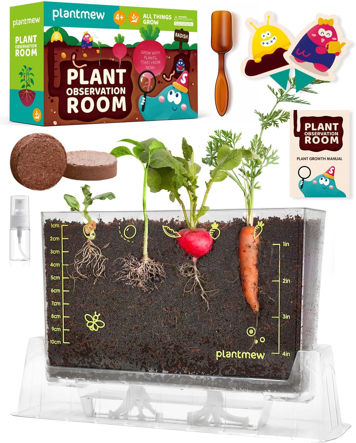 Root Viewer Kit for Kids with 6 Seed Varieties – STEM Science Kits for Kids Age 5-7, 8-12 | Perfect Christmas, Easter, Birthday Gift & School Gardening Project | Learning Educational Gardening Toys