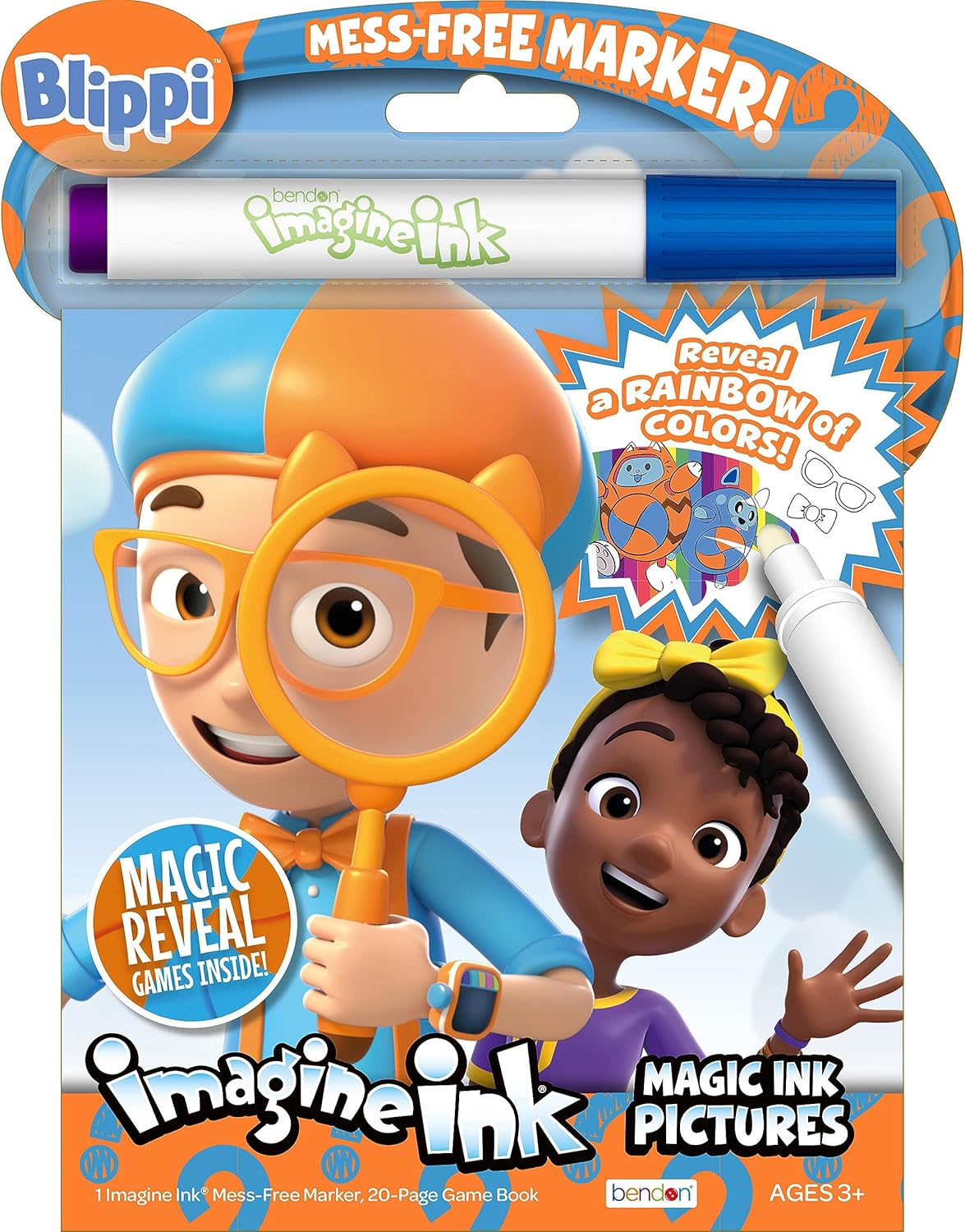 Blippi 10 Page Imagine Ink Coloring Book with Mess Free Marker, Bendon 59090