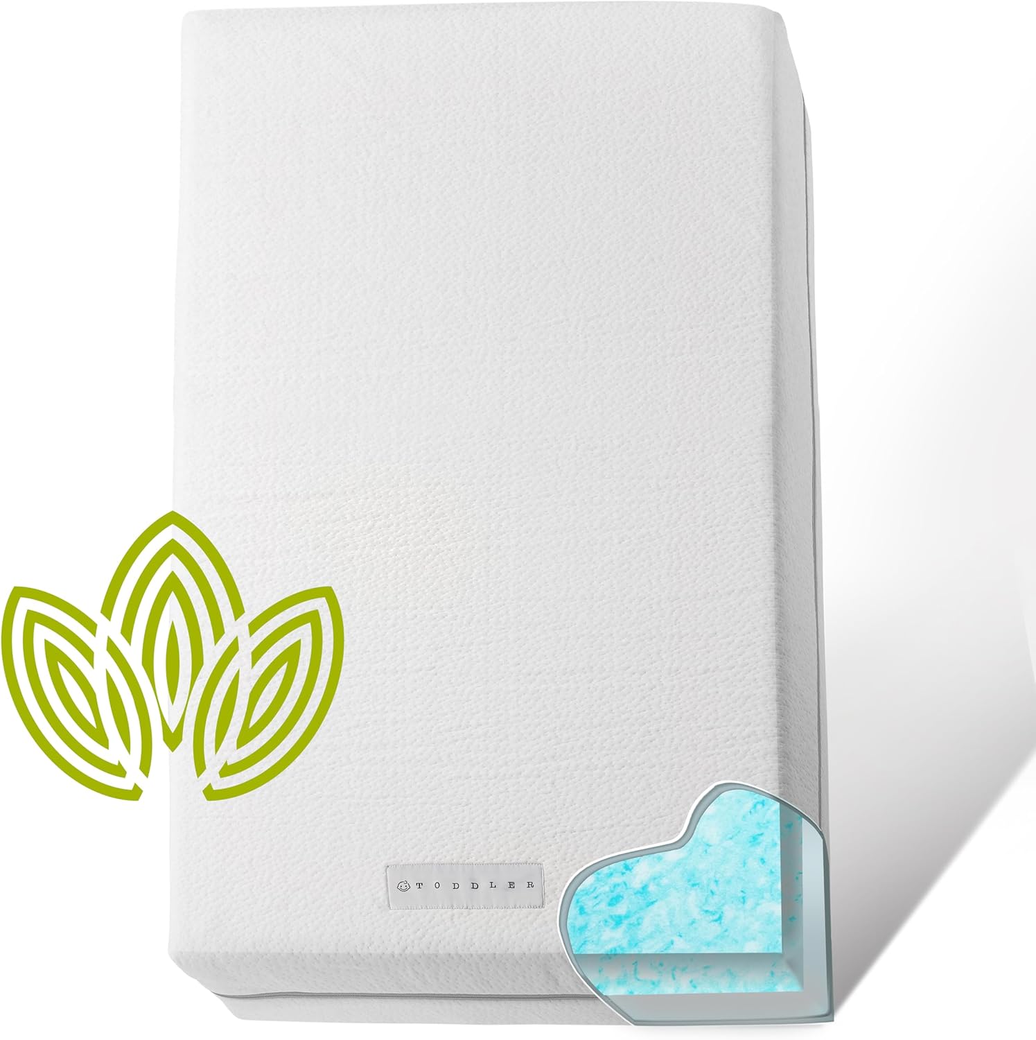 Organic Cotton Covered Dual-Sided Crib Mattress | 2-Stage Premium Memory Foam CertiPUR-US Hypoallergenic Baby Mattress Firm Support for Infant Cooling Gel for Toddler, Waterproof Washable, 52×27.5×5.5