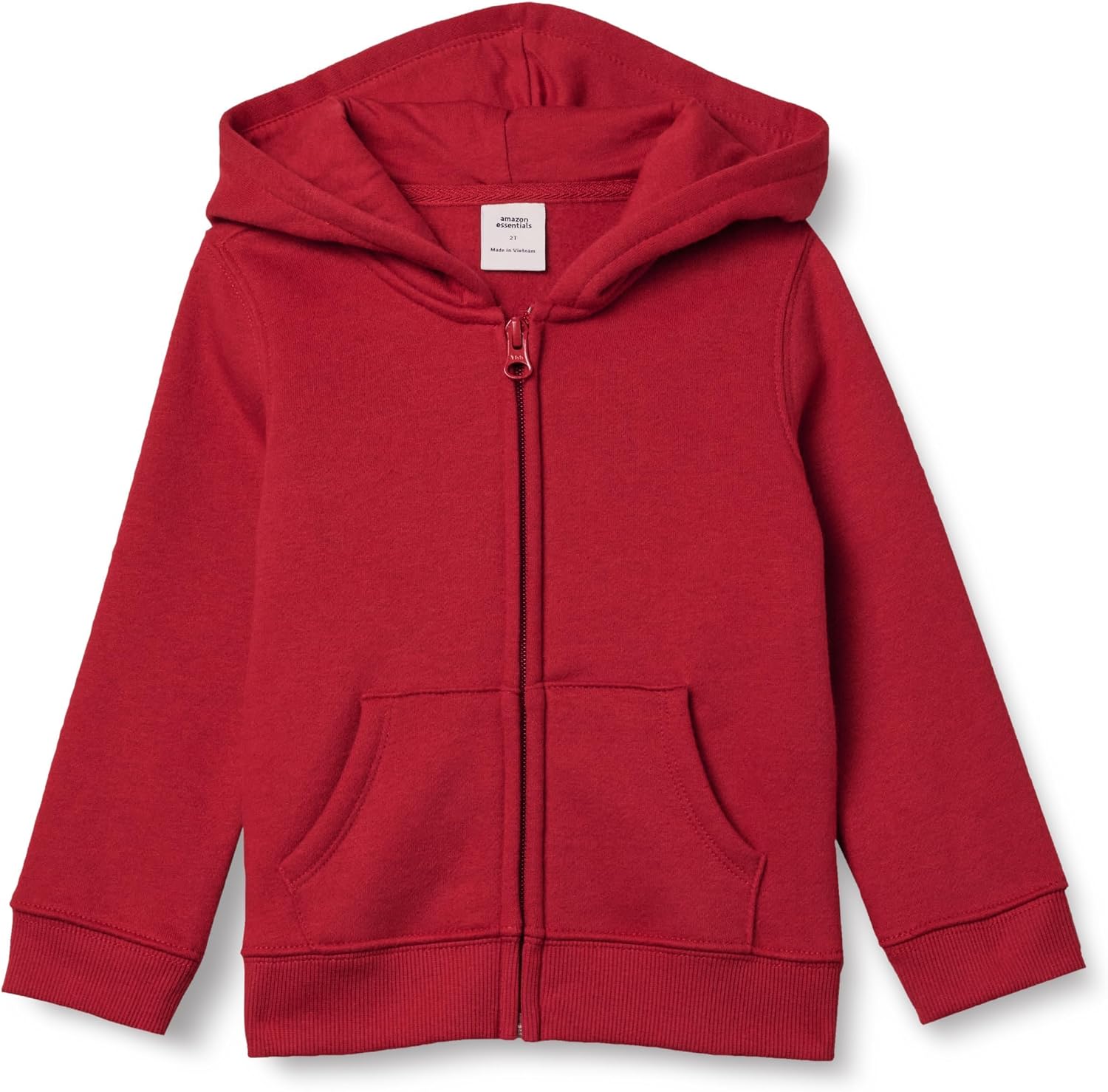 Amazon Essentials Girls and Toddlers’ Fleece Zip-Up Hooded Sweatshirt with Lined Hood and Rib Knit Detail