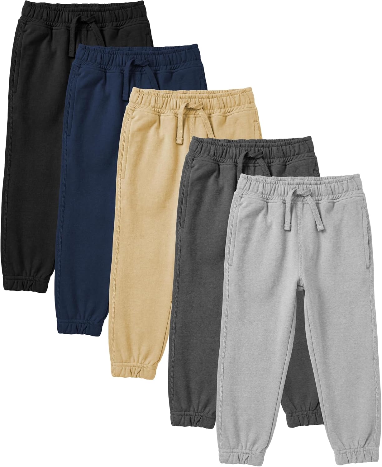 Andrew Scott Kids Cotton Joggers | Boys – Girls Toddler French Terry Sweatpants | Multi Packs & Colors