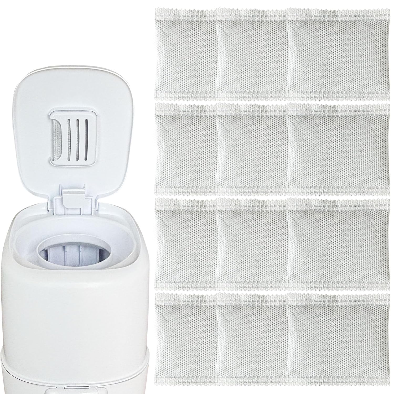 12 Pack Odor Removing Refills for Playtex Diaper Genie Complete and Expressions Pail, Diaper Pail Odor Absorber Carbon Filter Refills for Diaper Genie Systems