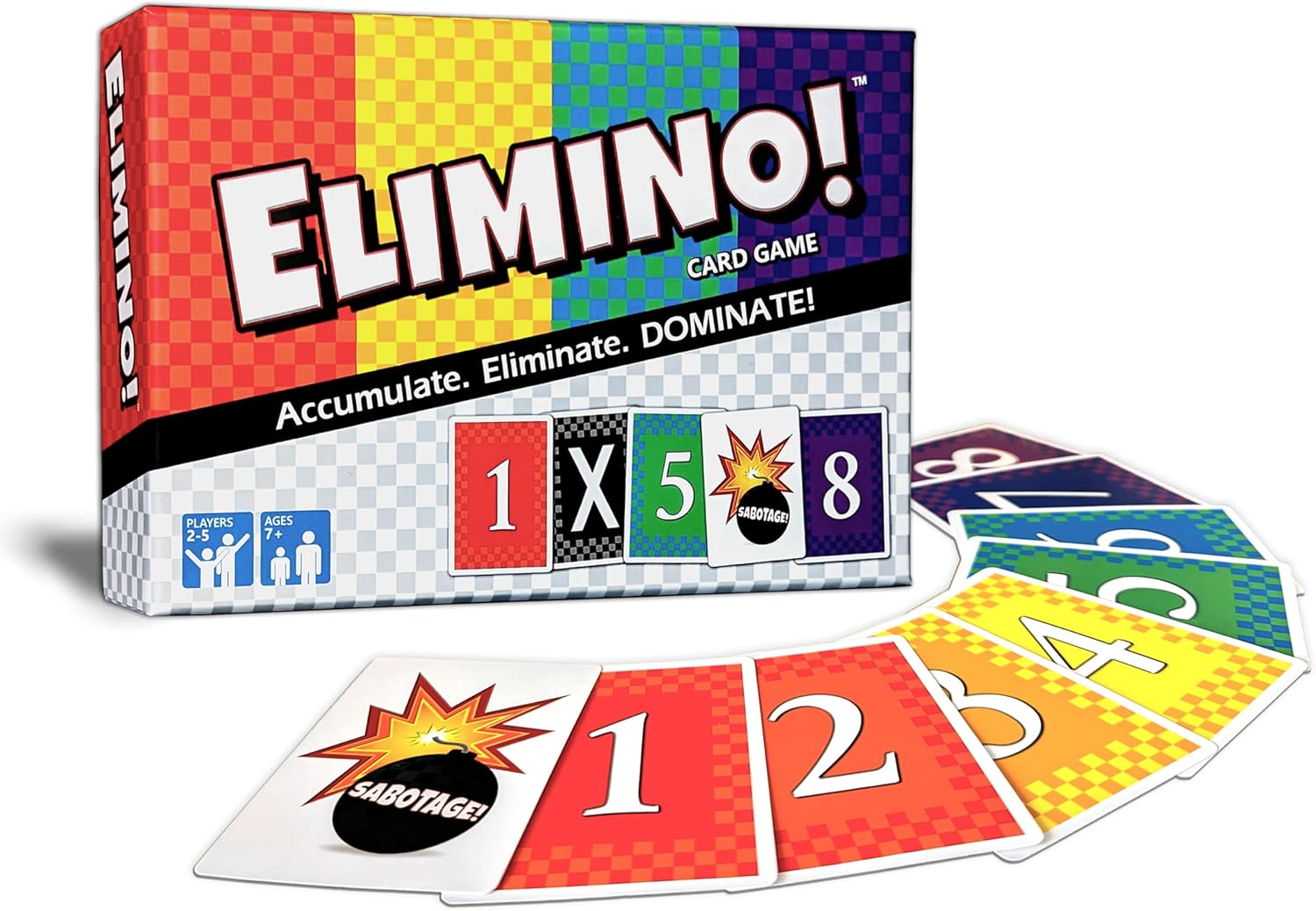 Elimino Family Card Game – Fast, Easy to Learn Card Game for Kids, Adults & Grandparents | Ages 7+, 2–5 Players | Family Game Night Gift
