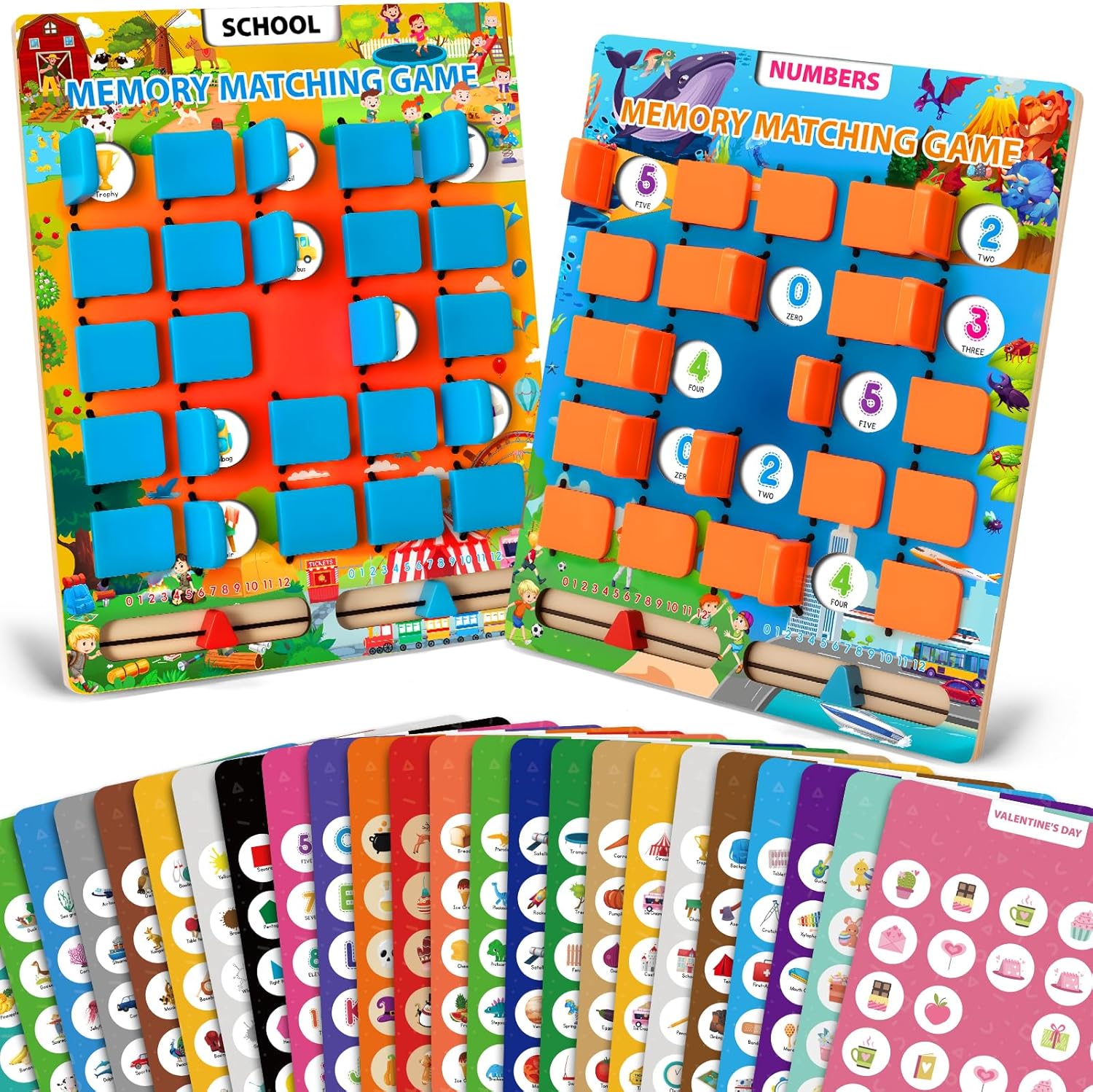 2 Pack Matching Memory Game for Kids Age 3 4 5 6 7 8 Years Old, Travel Toy for Toddlers Boys Girls, Road Trip Travel Essentials for Kids, Airplane/Car/Camping Activity, Ideal Christmas, Birthday Gifts