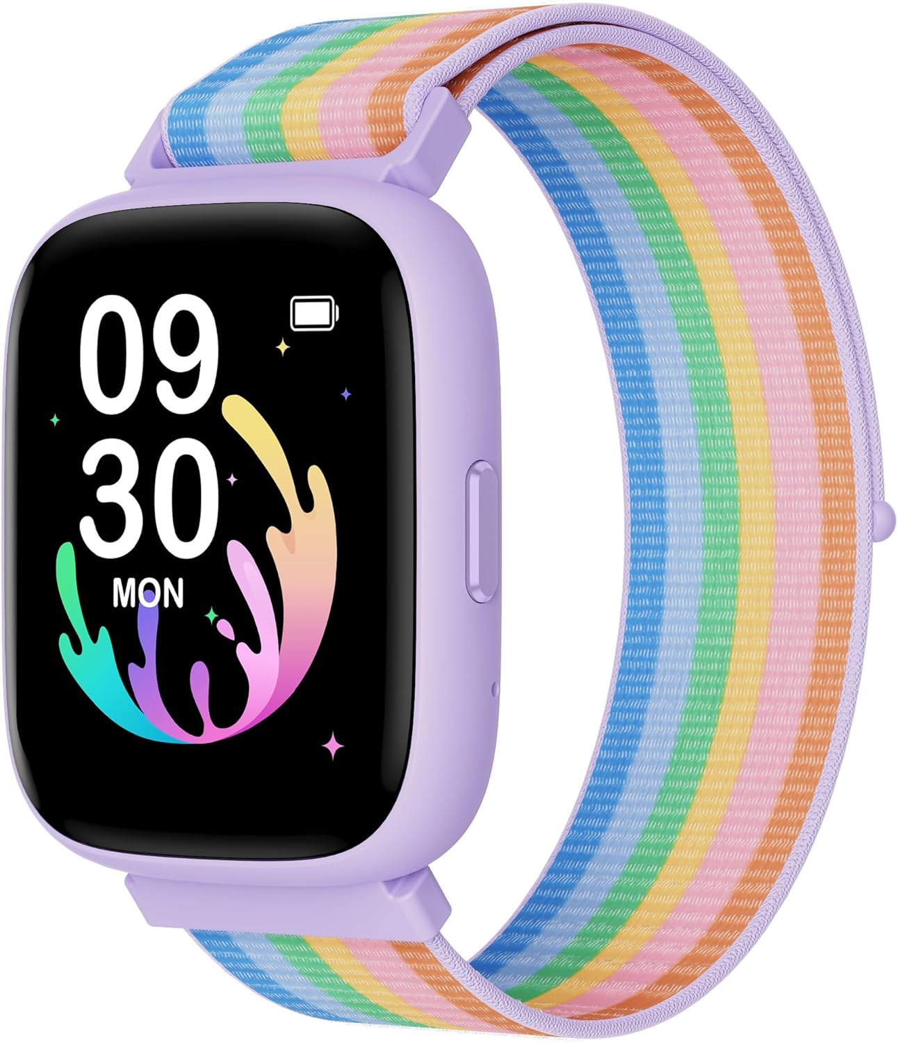BIGGERFIVE Smart Watch for Kids, 1.8″ Fitness Tracker Watch Pedometer, Heart Rate, IP68 Waterproof, Sleep Monitor, Calorie Step Counter, 5 Puzzle Games with/Without APP for Girls Teens 5-16, Nylon