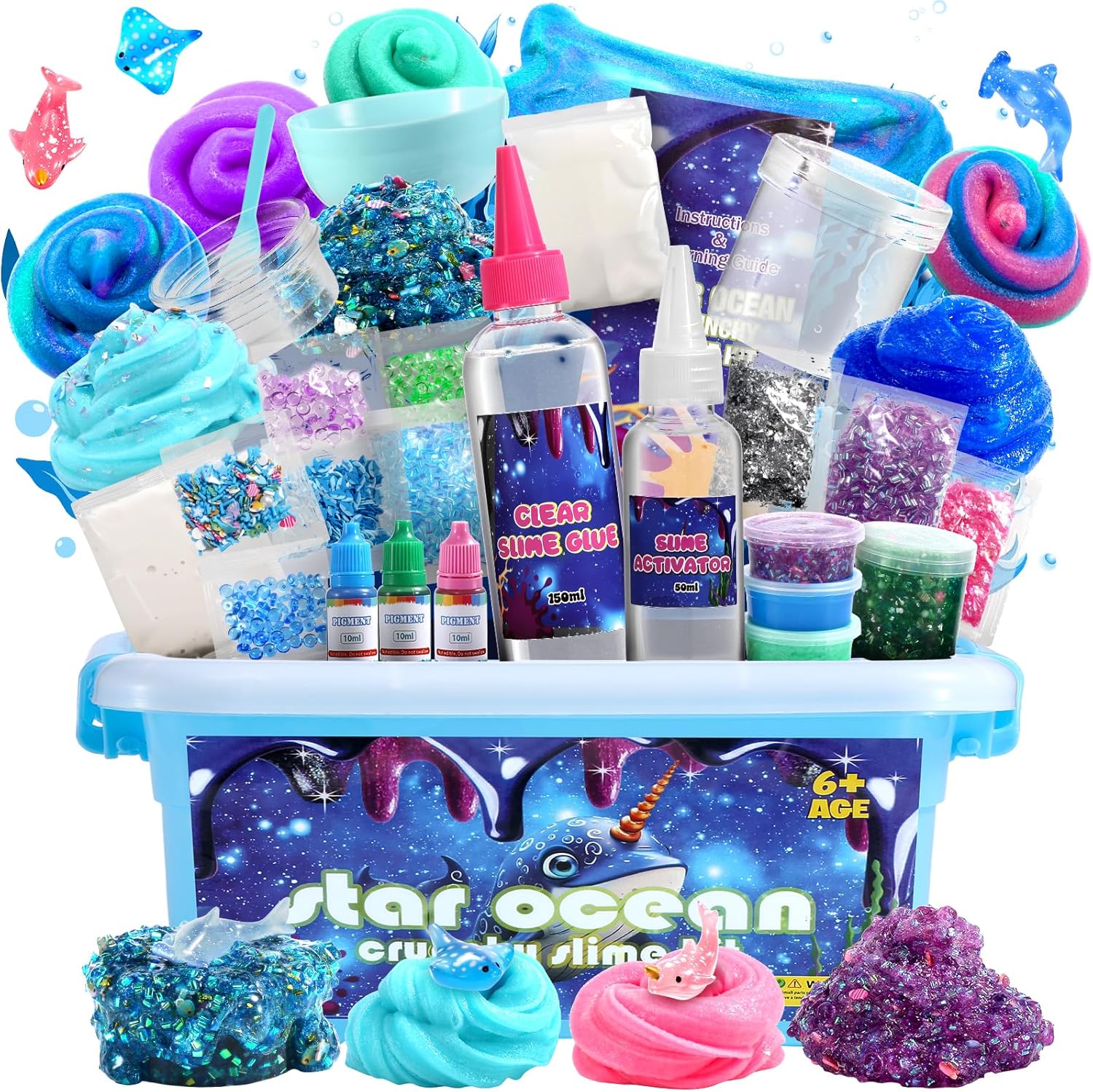 OPLDYRK Slime Kit for Girls Ages 8-12 Mini Butter, Clear, Water, Cloud Slimes, Slime Making Kit for Kids DIY Craft Kits,6 7 8 9 10 Year Old Girl Birthday Gift Cute Stuff