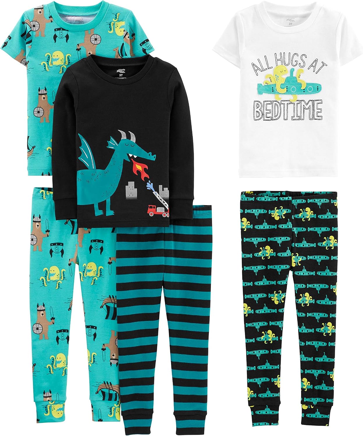 Simple Joys by Carter’s Girls 6-piece Snug Fit Cotton Pajama Set