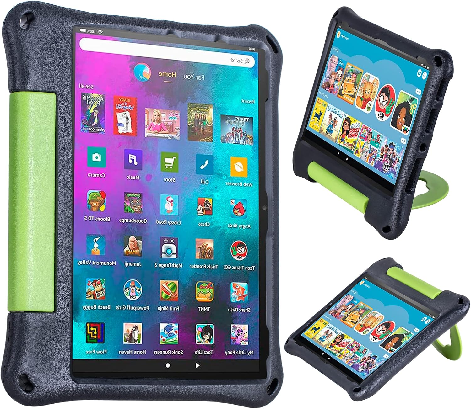 2023 New 10in Tablet Case for Kids(2021/2023 Release 11/13th Generation),OQDDQO Light Weight Anti Slip Shockproof Kids Friendly Case for 10 inch Table Not Compatible ipad Tablet(Black)